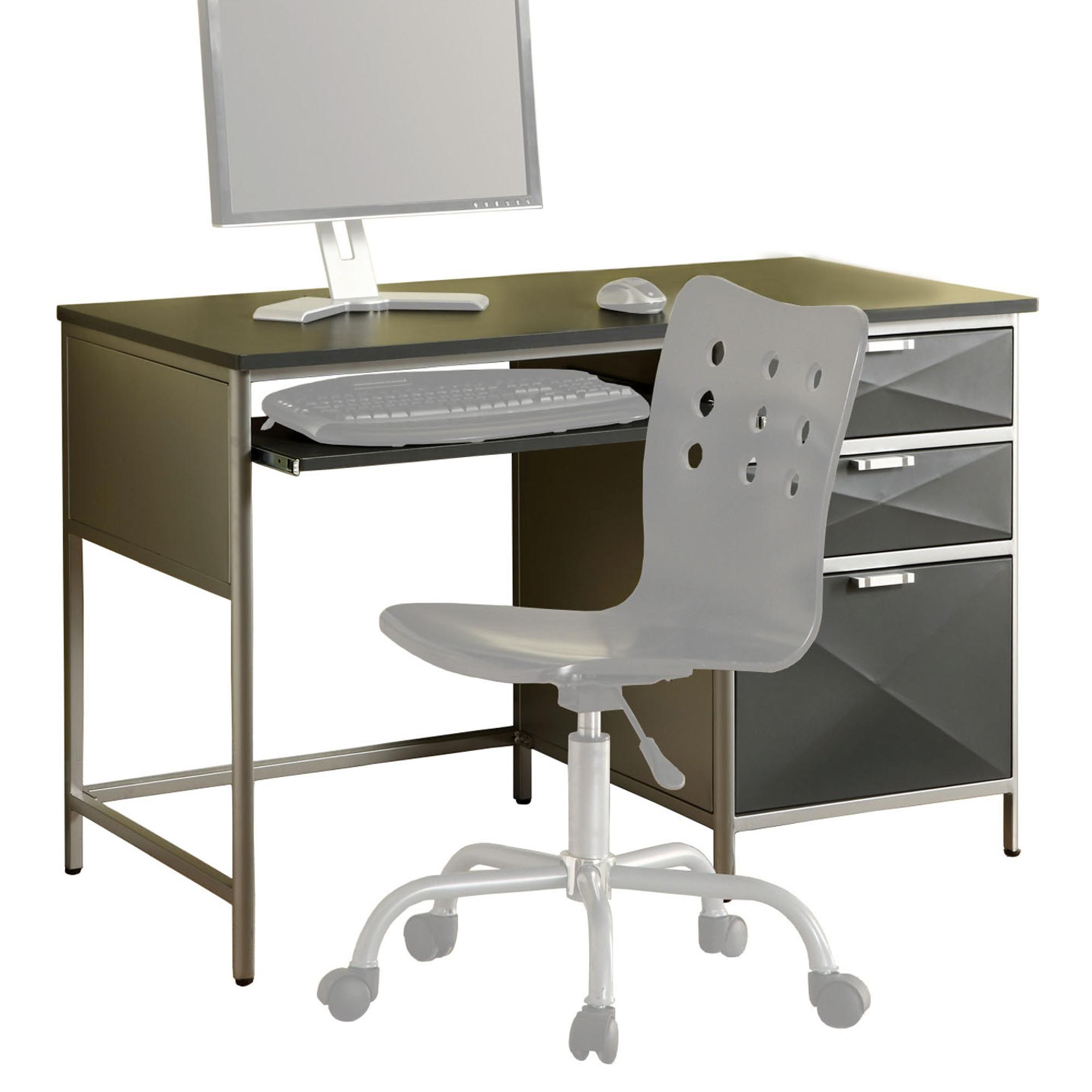 Venetian Worldwide Largo - Silver & Dark Gray - Computer Desk