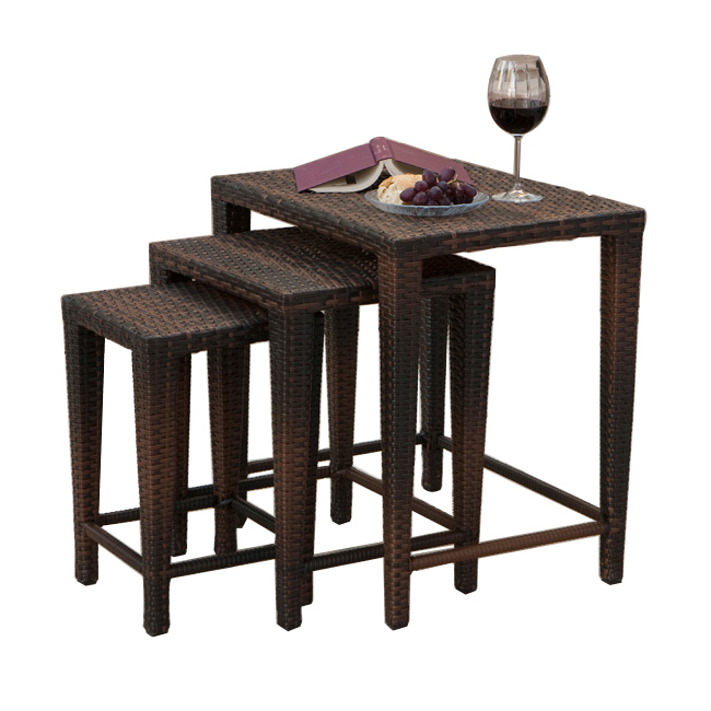 3 Wicker Nesting Tables