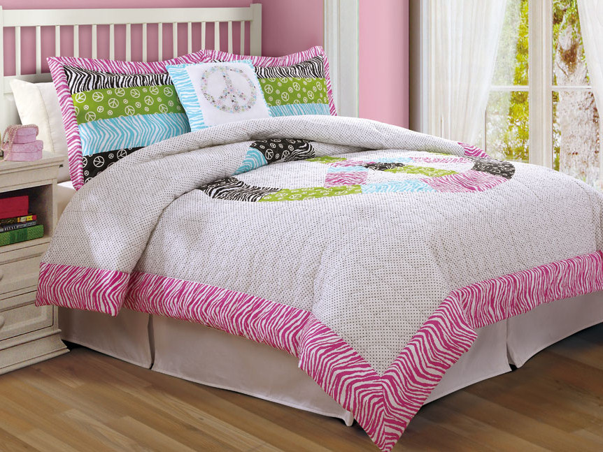 Bed Ink Peace Sign Full / Queen Comforter With 2 Shams at Kmart.com