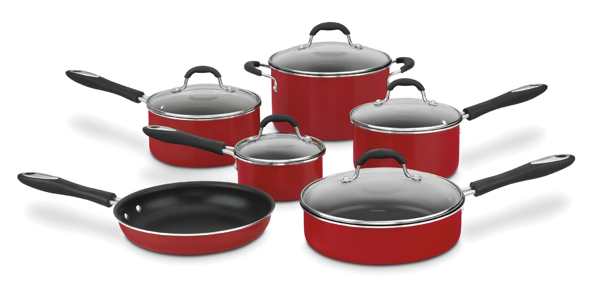 Cuisinart Advantage Non-Stick Aluminum 11-Piece Cookware Set  Red