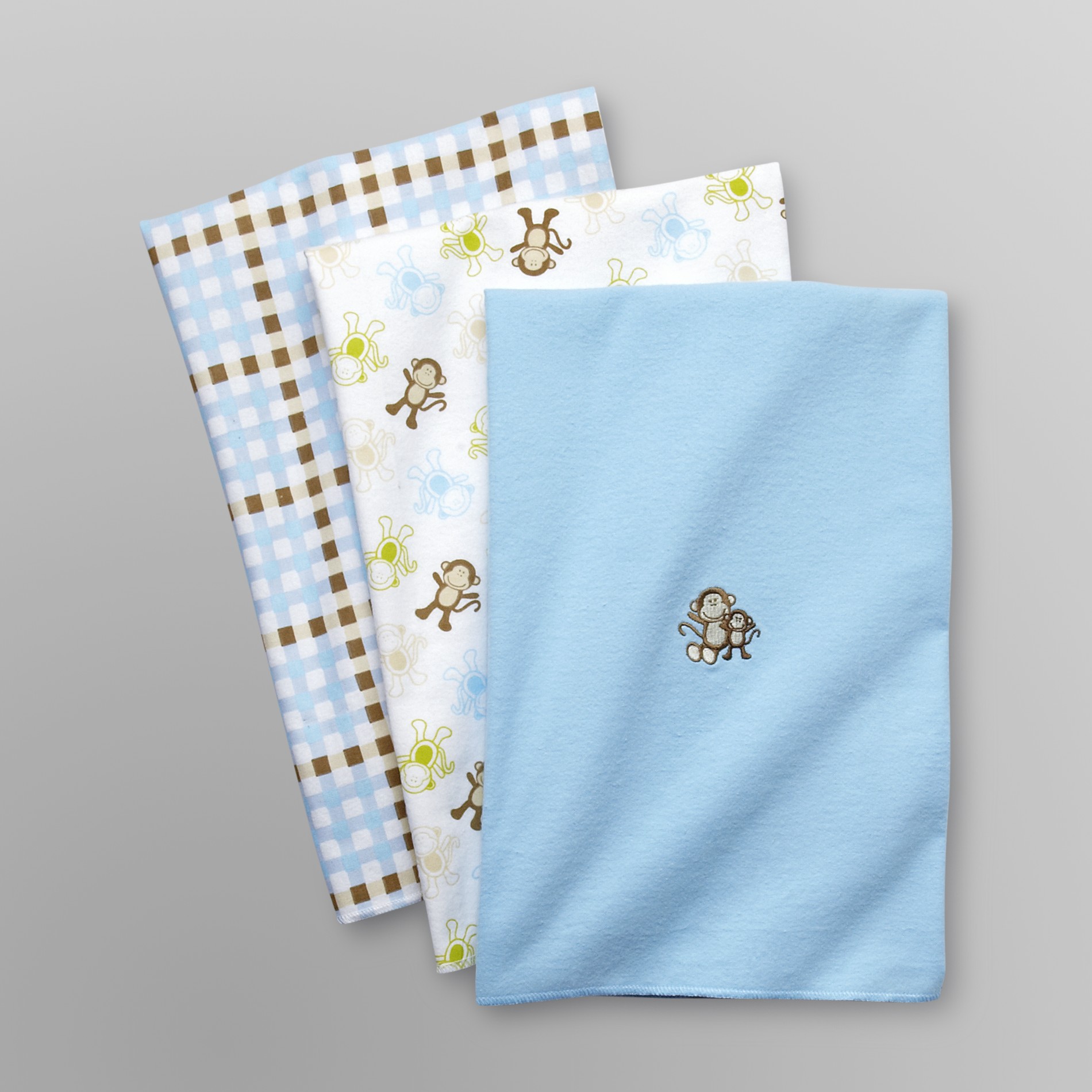 Baby Starters Infant Boy's 3 Pk Receiving Blankets - Monkey at Sears.com