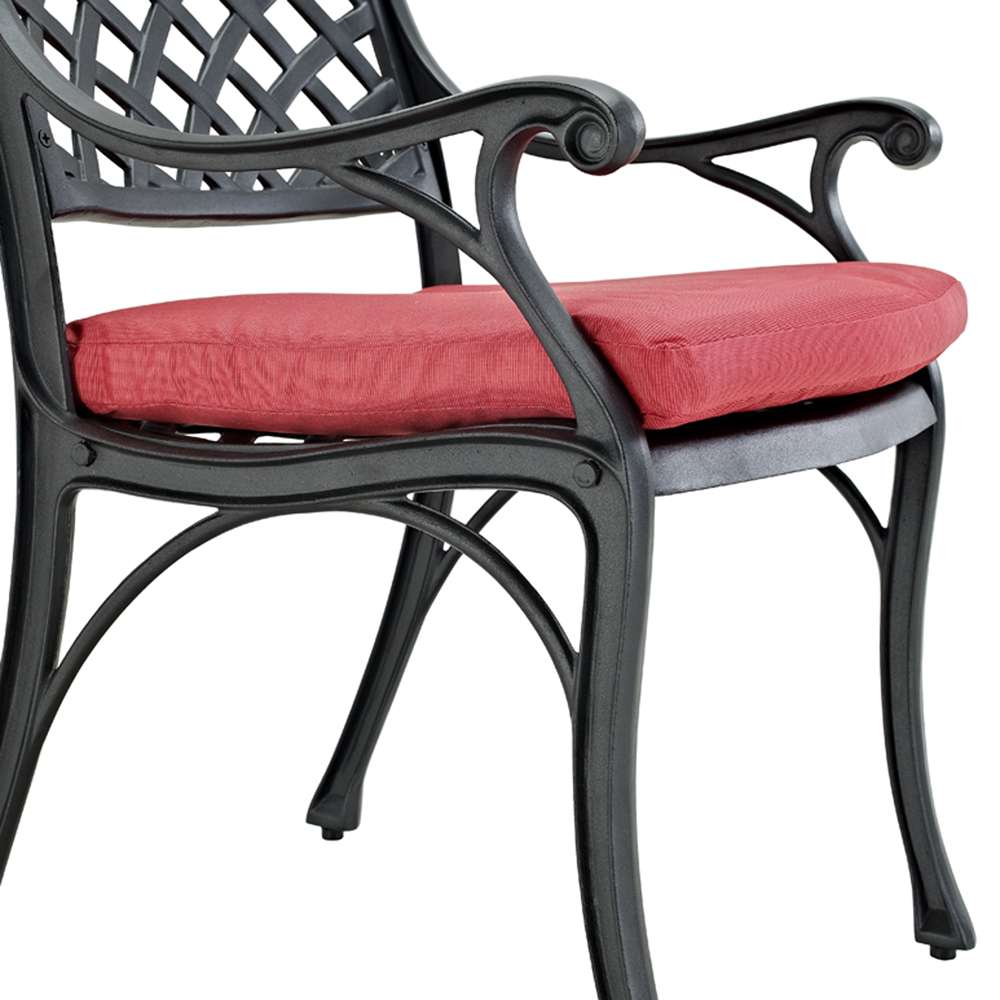 Black Cast Aluminum Patio Dining Chairs (Set of 2)