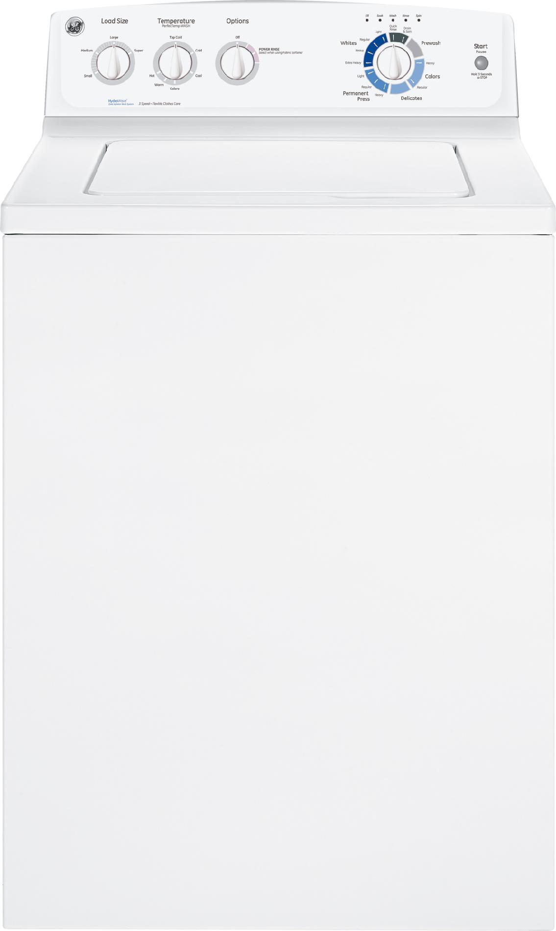 GE 3.7 cu. ft. Top-Load Washer w/ Dual-Action Agitator - White
