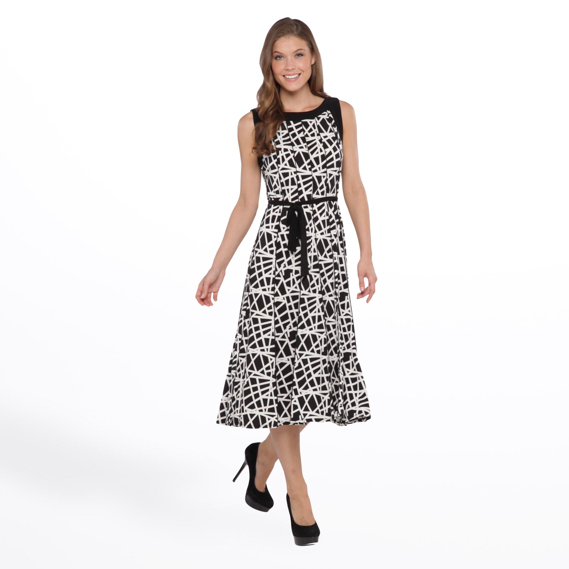 Perception Women's Party Dress - Geometric Black/White 8;12;14