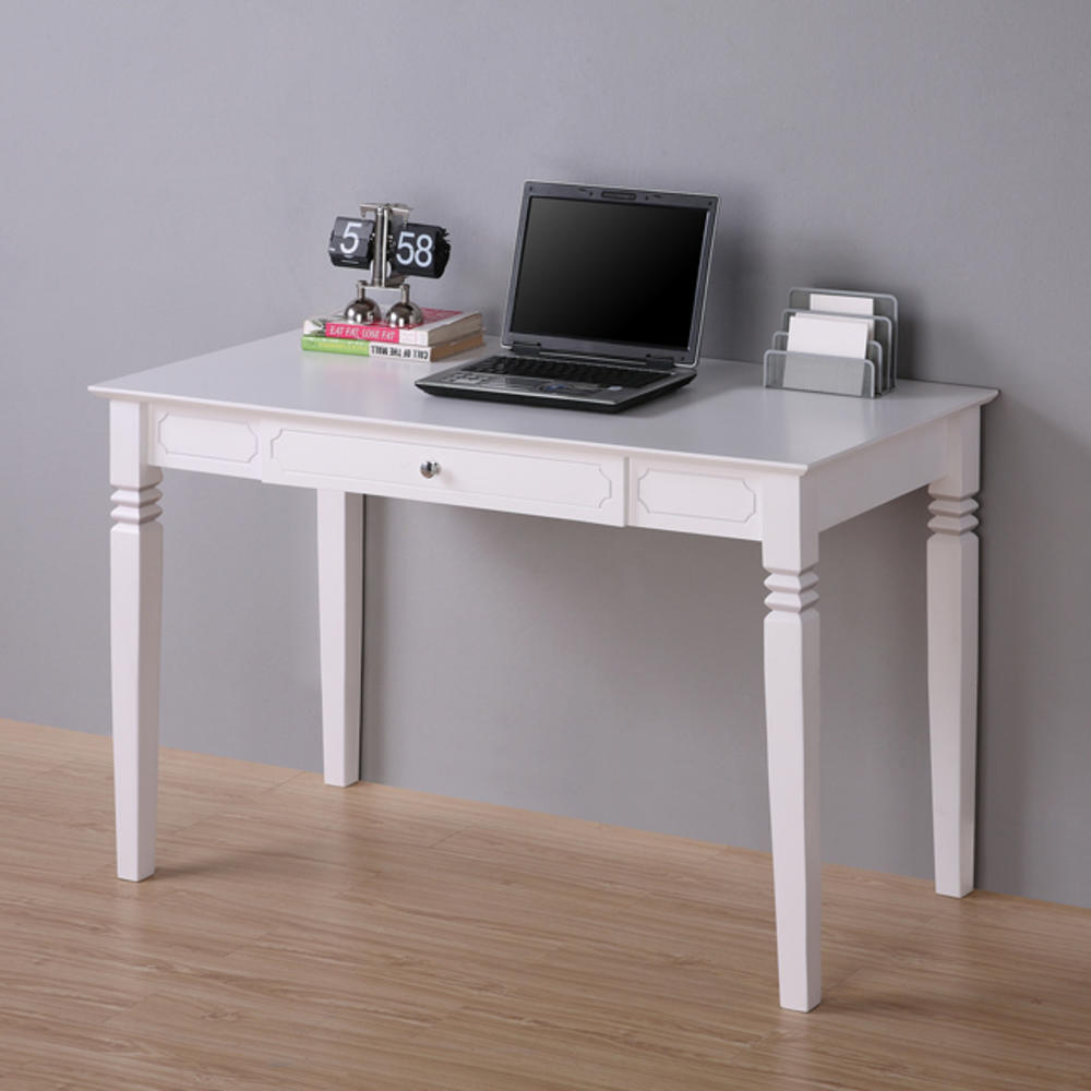 Elegant White Wood Writing Desk
