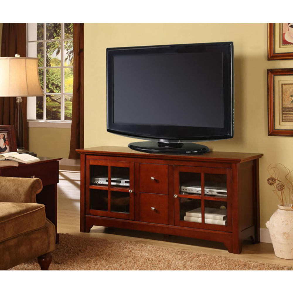 52 in. Brown Wood TV Stand with Drawers