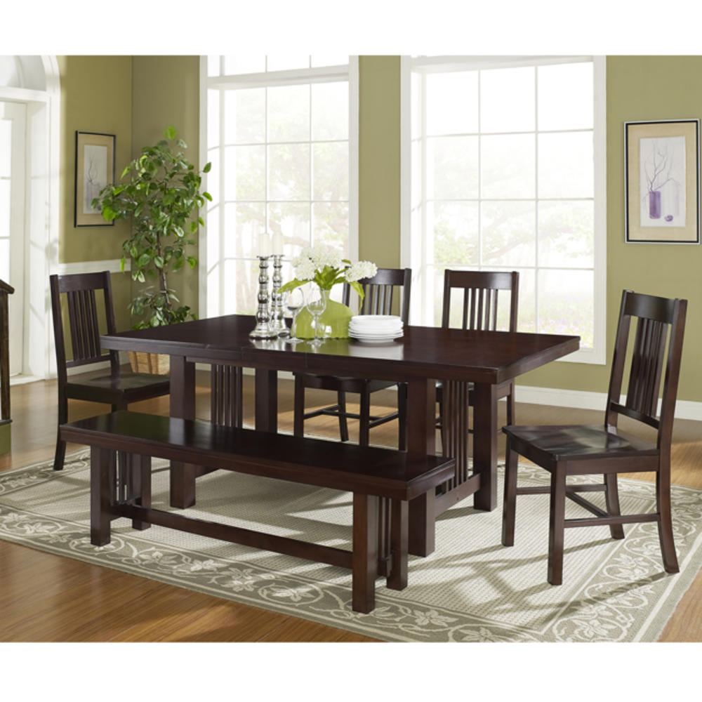 Solid Wood 6-Piece Cappuccino Dining Set