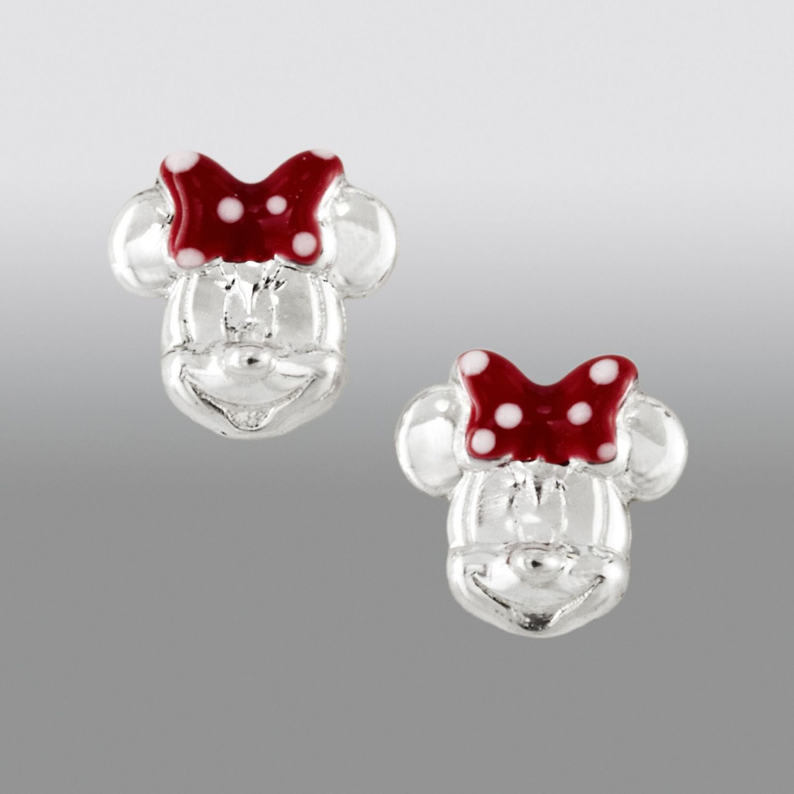 Disney Sterling Silver Minnie Earrings With Red Enamel Bow at Sears.com