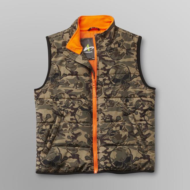 Athletech Boy's Quilted Vest Skull Camouflage
