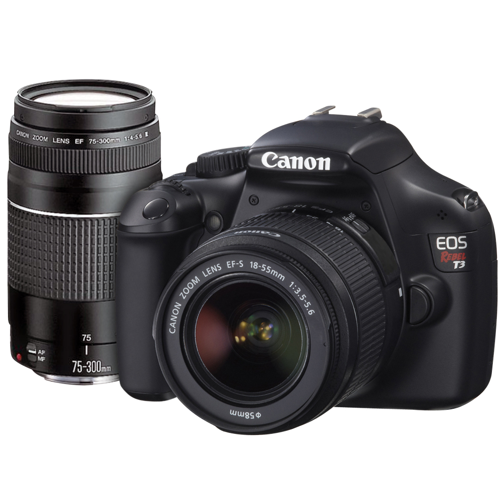 Canon Canon EOS Rebel DSLR Camera and Lens Bundle     ...