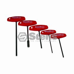 Stens T-handle Wrench Set Includes 3mm 4mm 5mm and 6mm Allen wrenches and 8mm socket end wrench