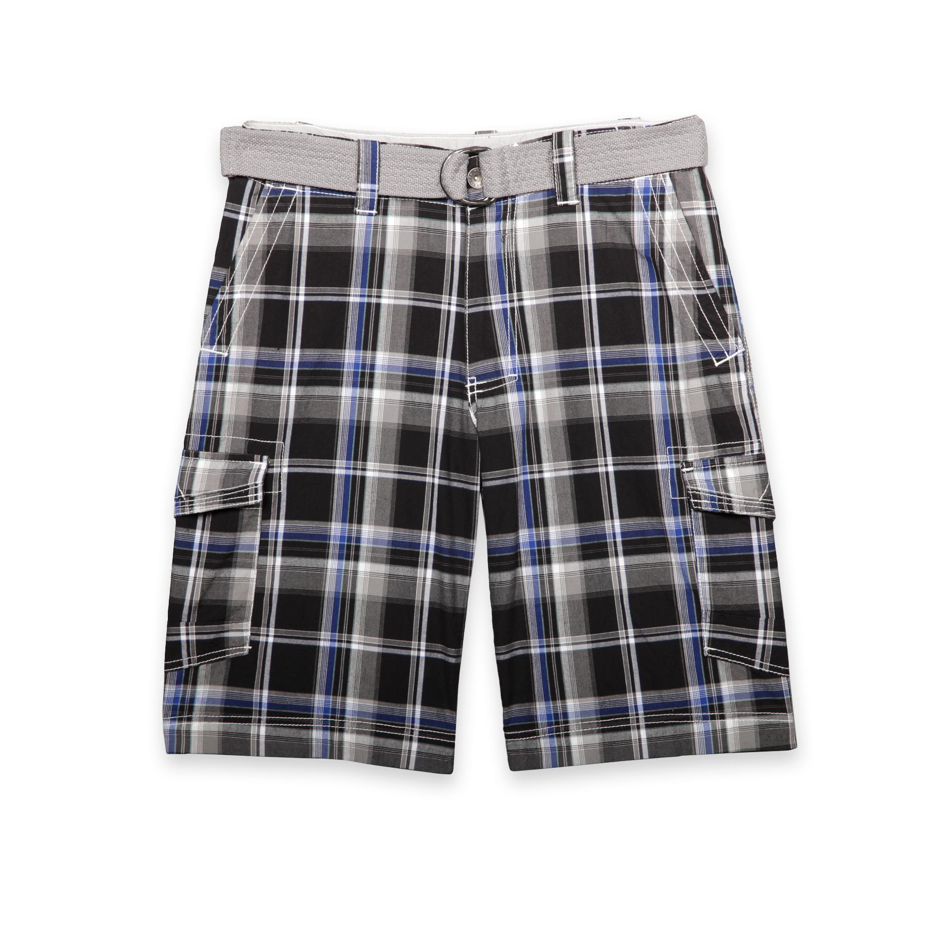 Route 66 Men's Cargo Shorts & Belt - Plaid at Kmart.com