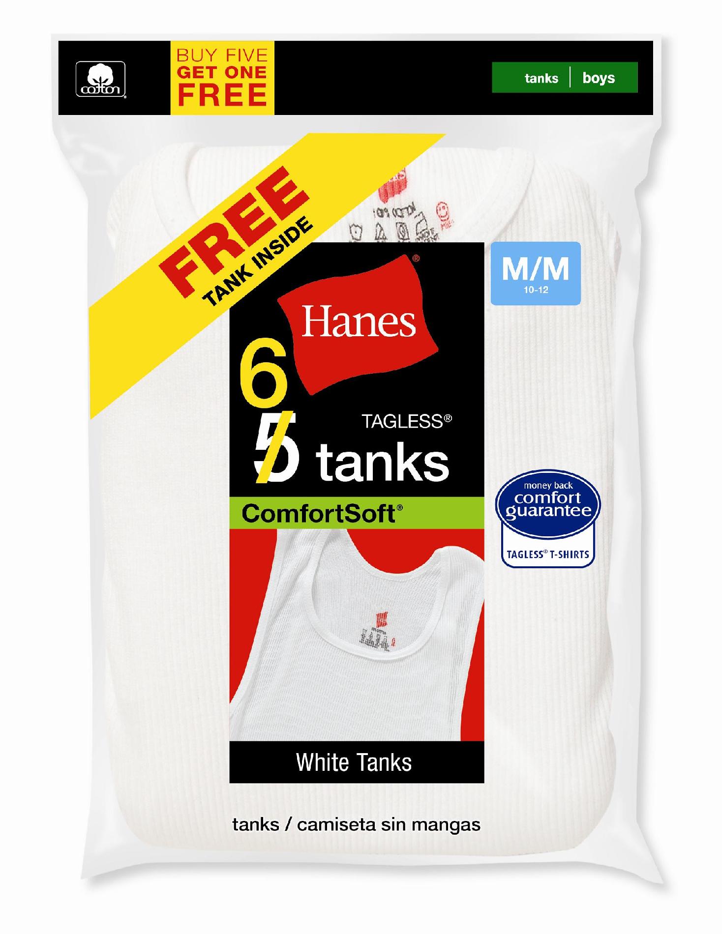 Hanes Boys White A-Shirts - 5 +1 Pack at Kmart.com