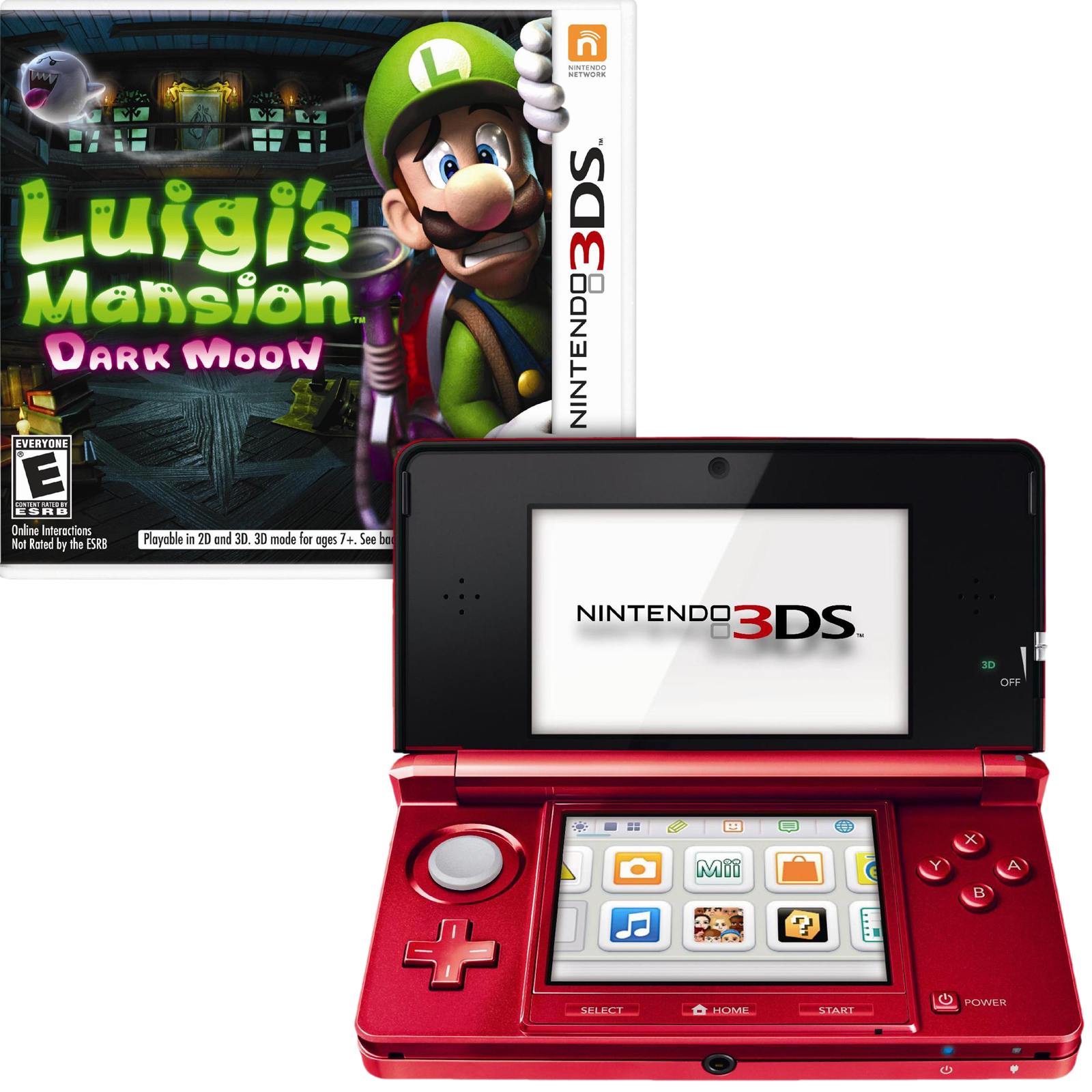 Nintendo 3DS Game Console Flame Red with Game Bundle ...