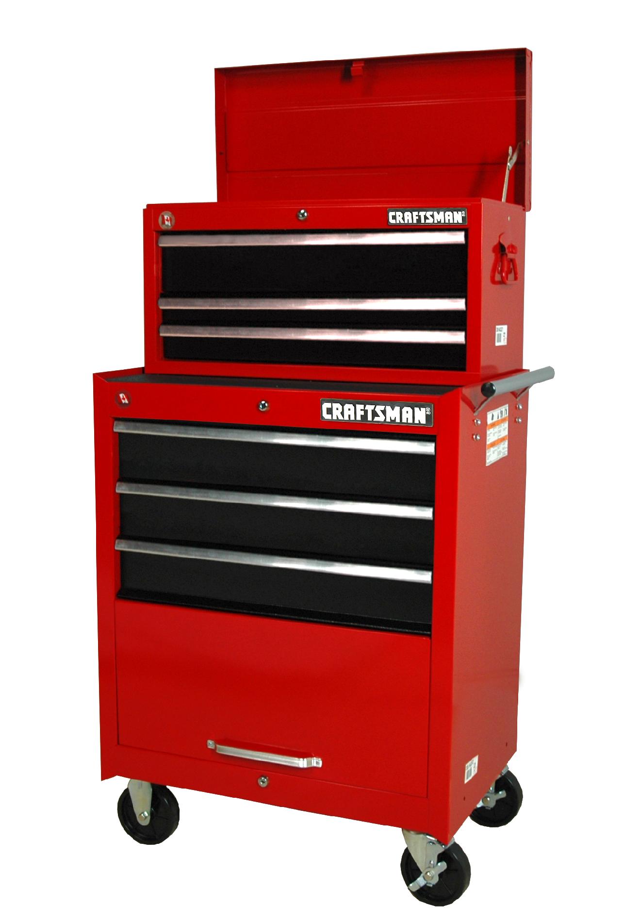 Craftsman 27-Inch 6-Drawer Tool Storage Combo - Red / Black