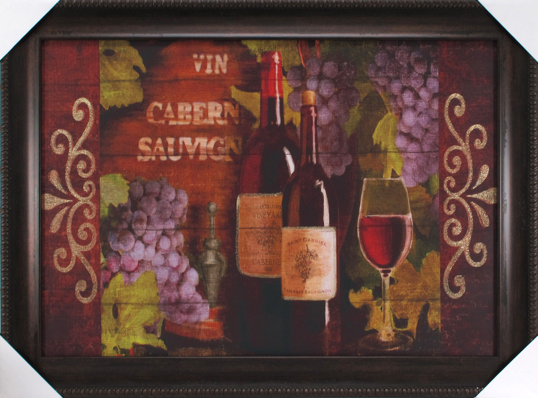 Wine Bottle Mate Framed Canvas Wall Art 24 X 34 Inch Home Home