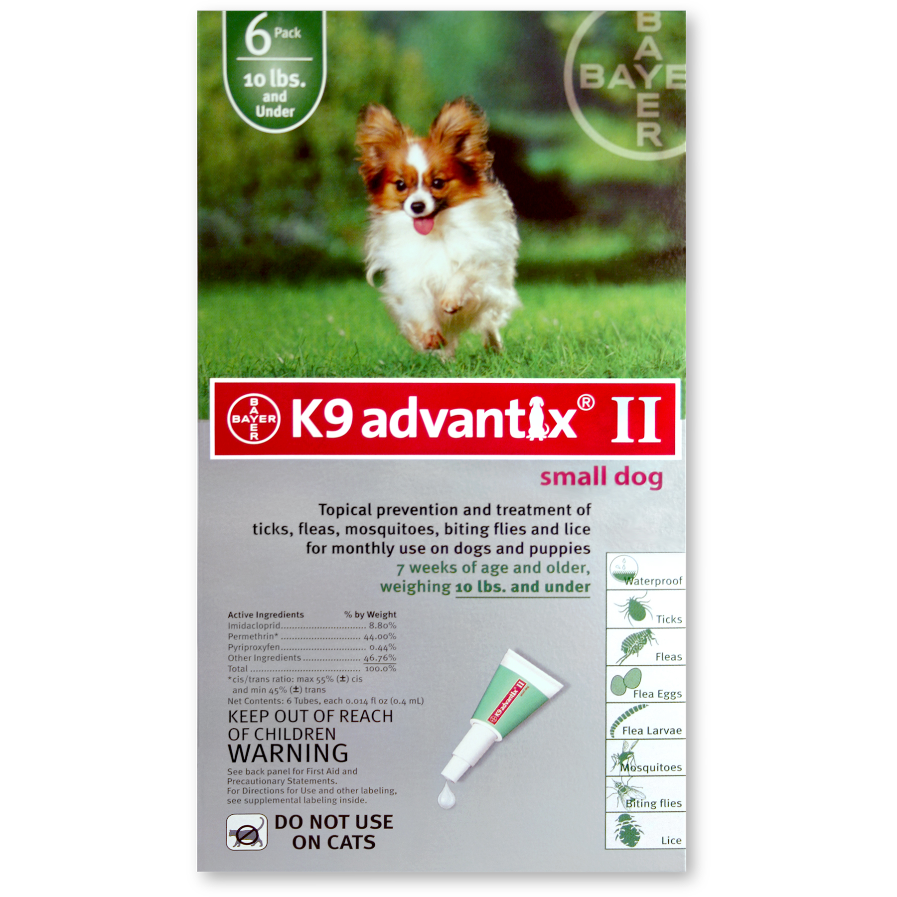K9 Advantix&#174; II for Dogs, 0-10lbs, 6 Month, Green