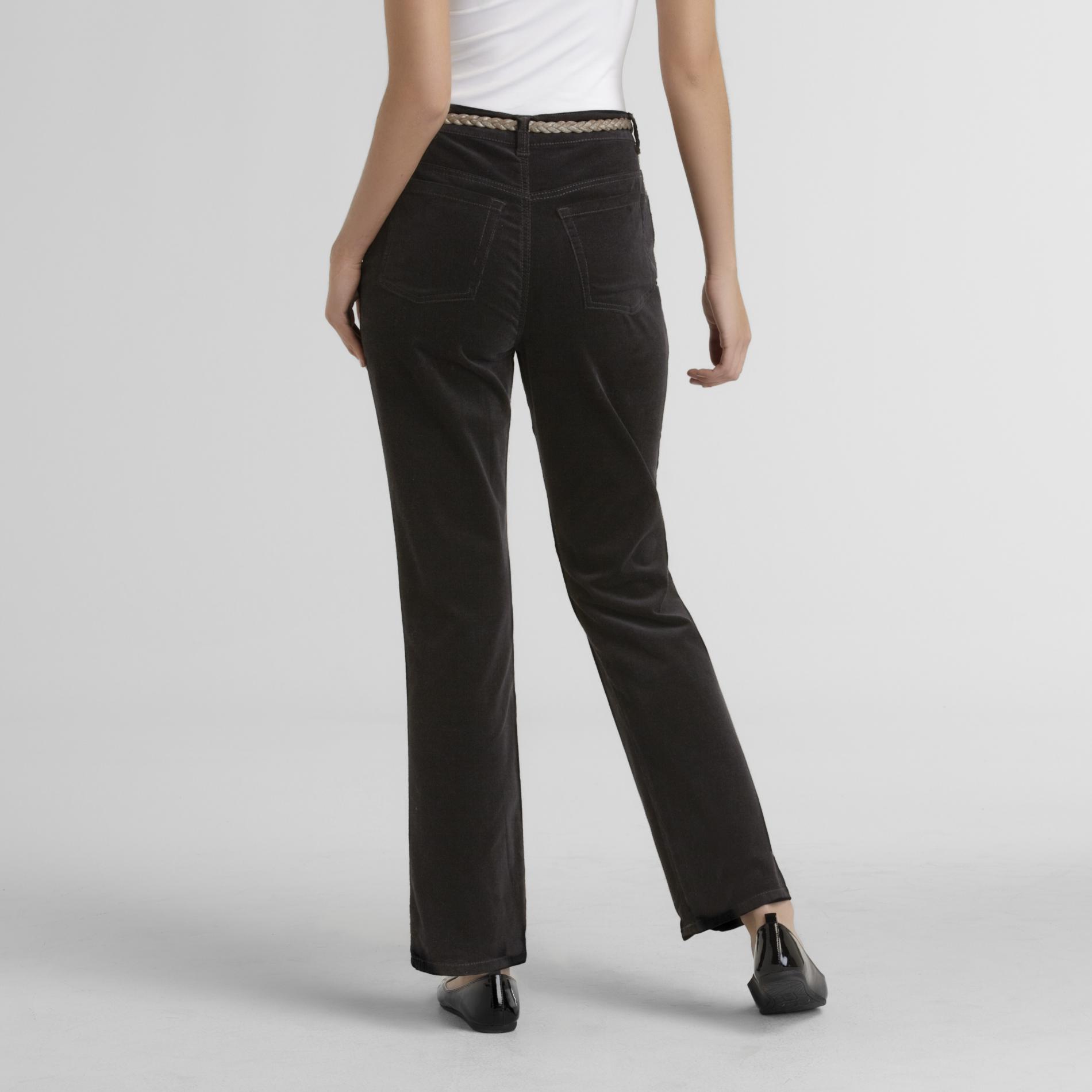 Gloria Vanderbilt Women's Belted Corduroy Pants - Clothing, Shoes