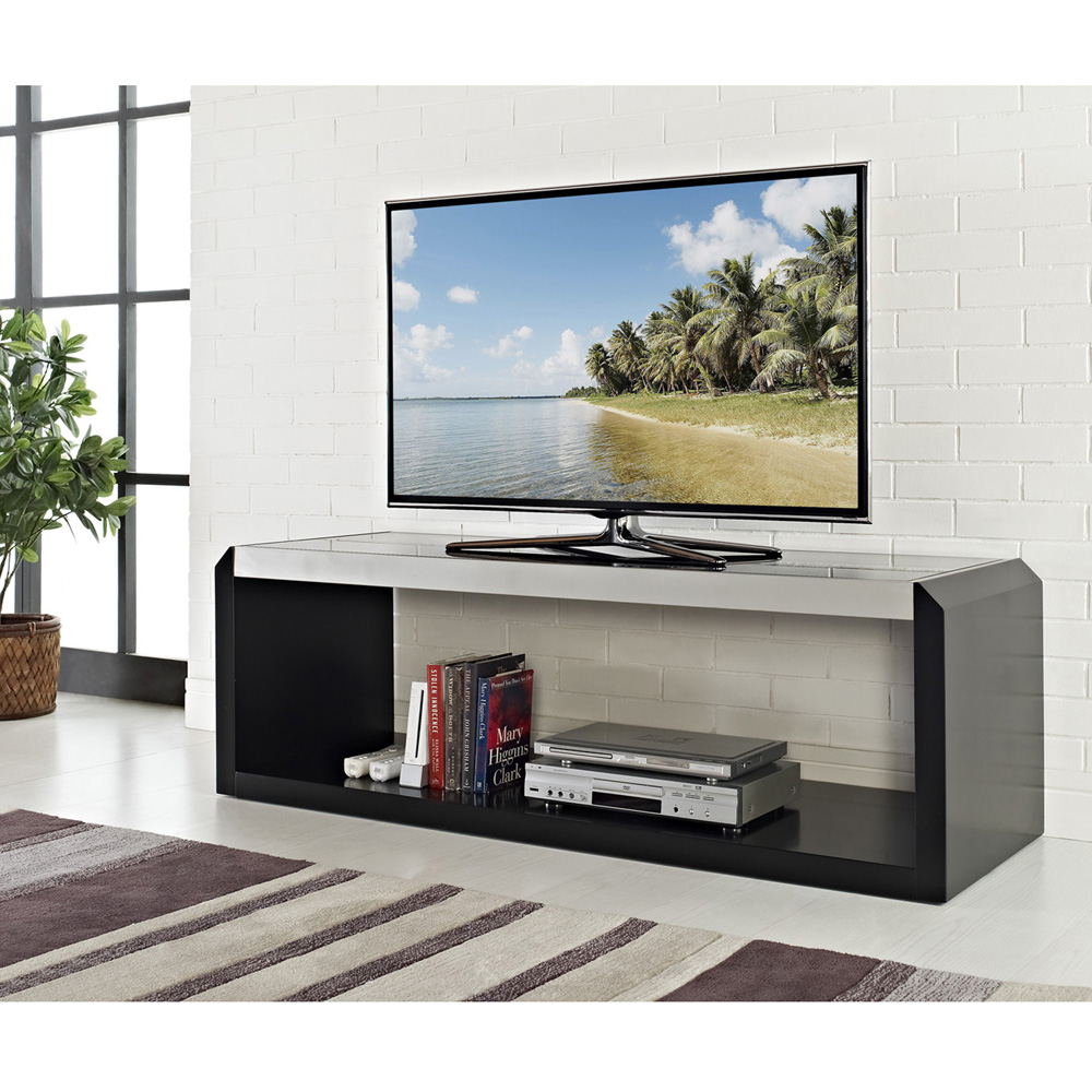 60 inch Glass and Wood Black TV Stand