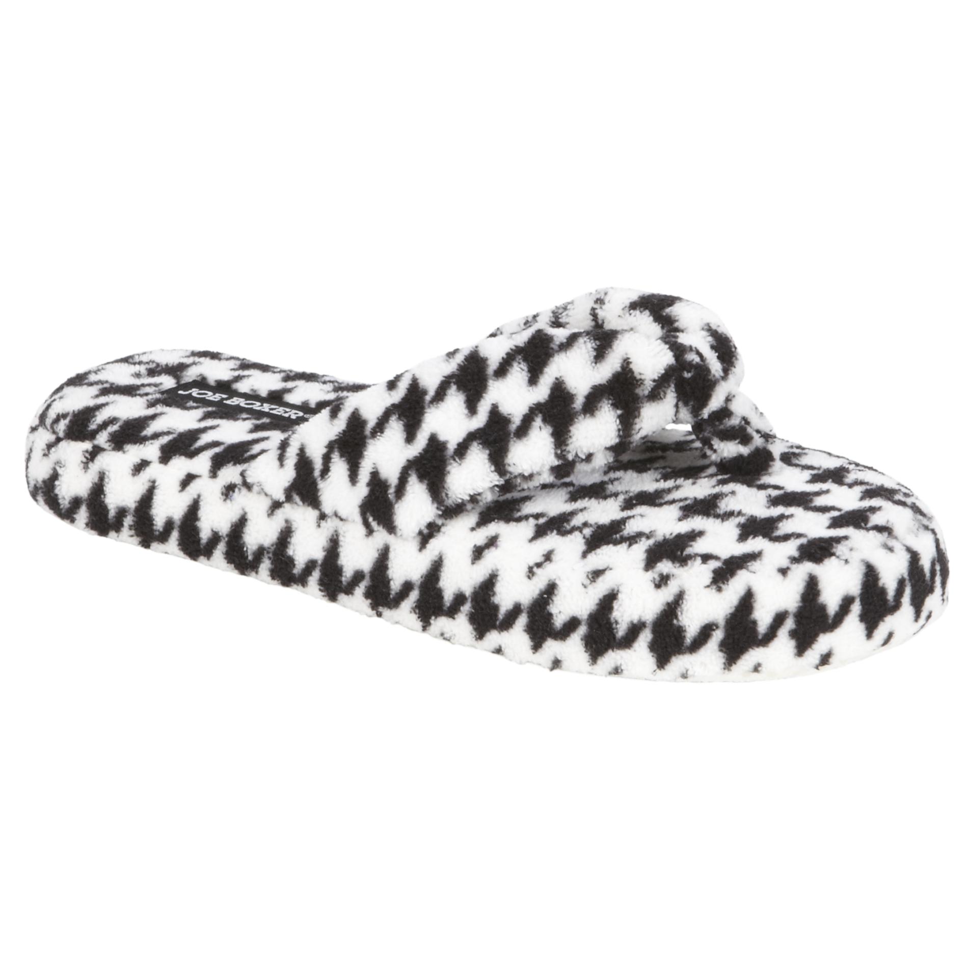 Joe Boxer Women's Slipper Clear Houndstooth - Black at Kmart.com