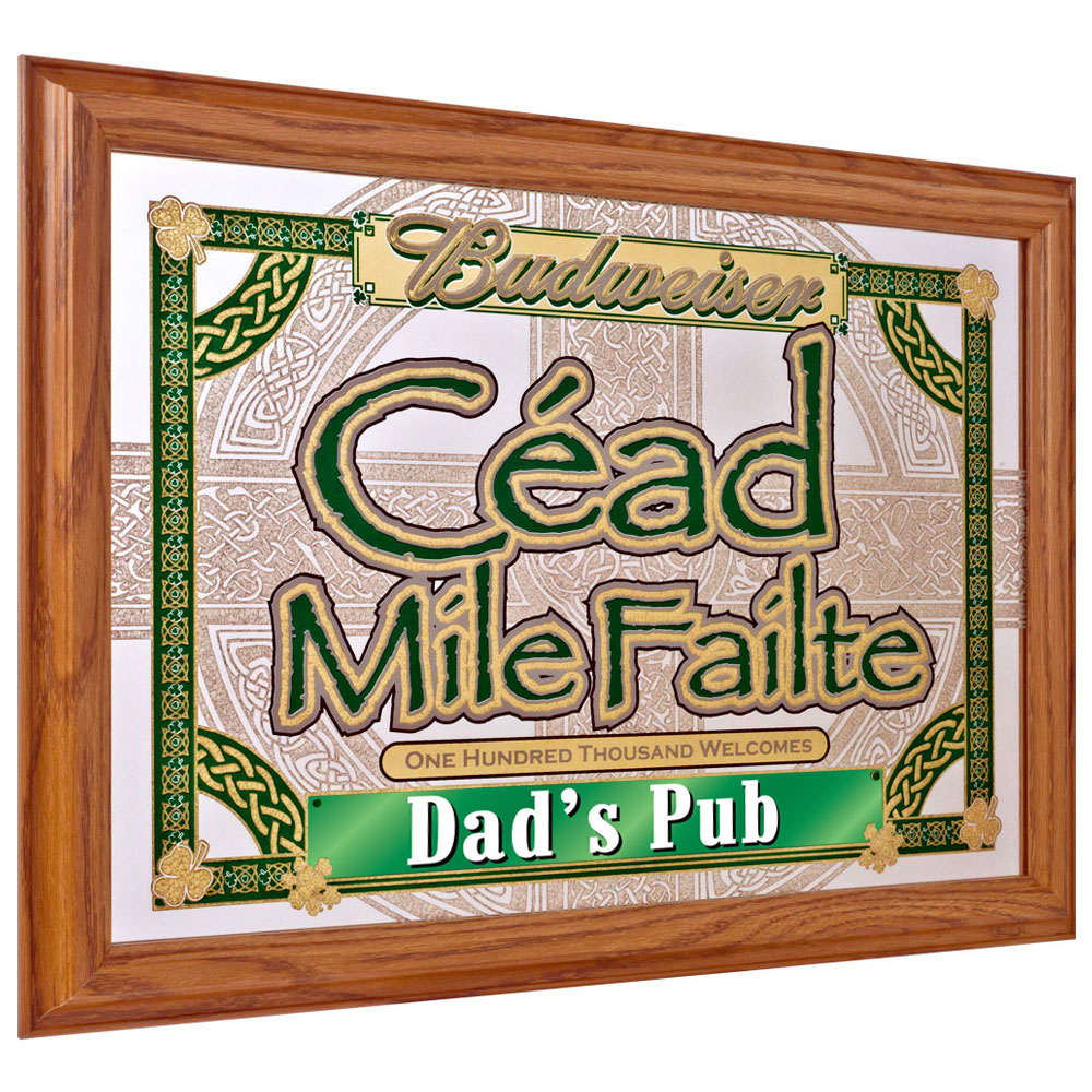 Trademark SEARS EXCLUSIVE Budweiser Irish Pub Mirror - Dad's Bar at Kmart.com