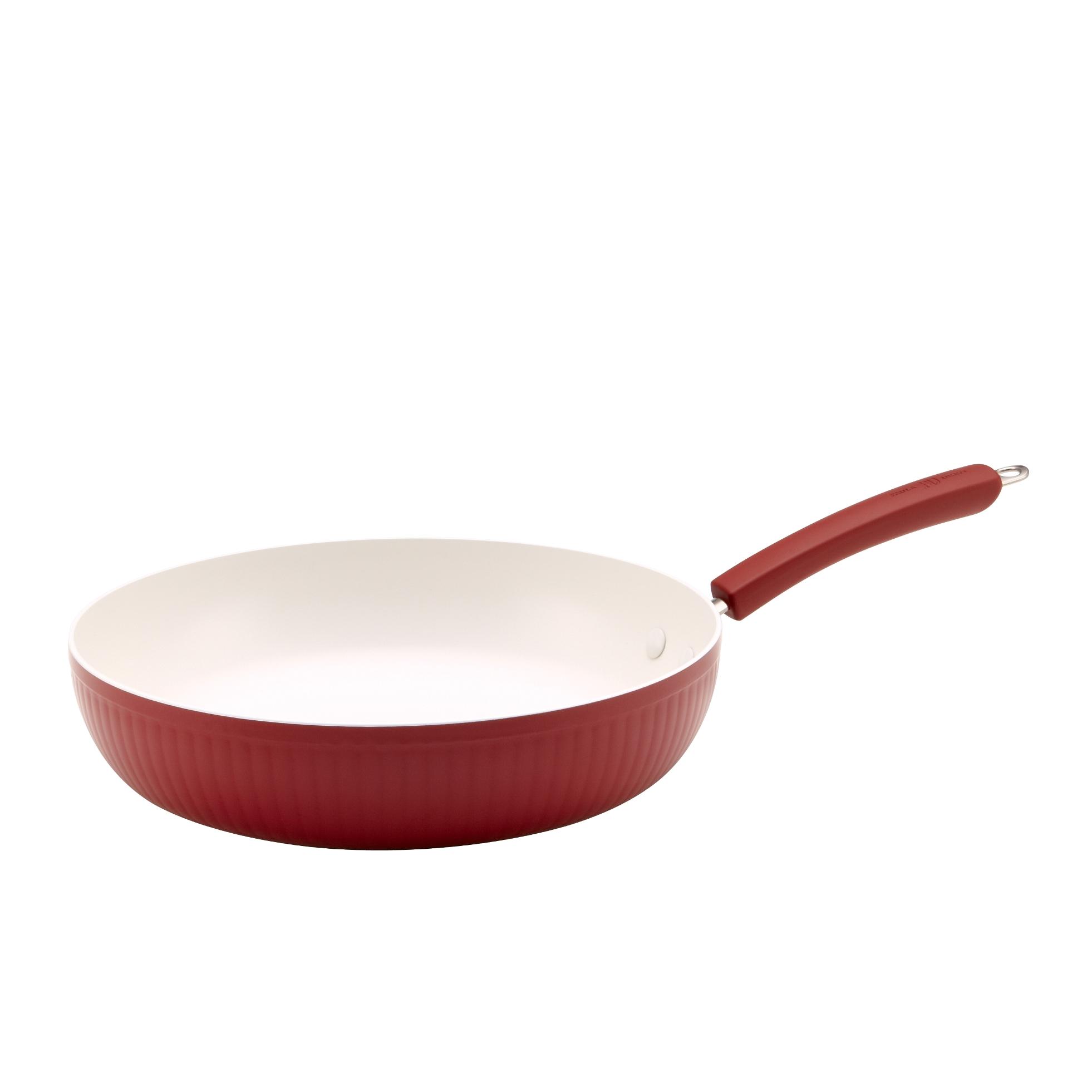 Paula Deen Savannah Collection Aluminum Nonstick 12-Inch Open Deep Skillet  Red