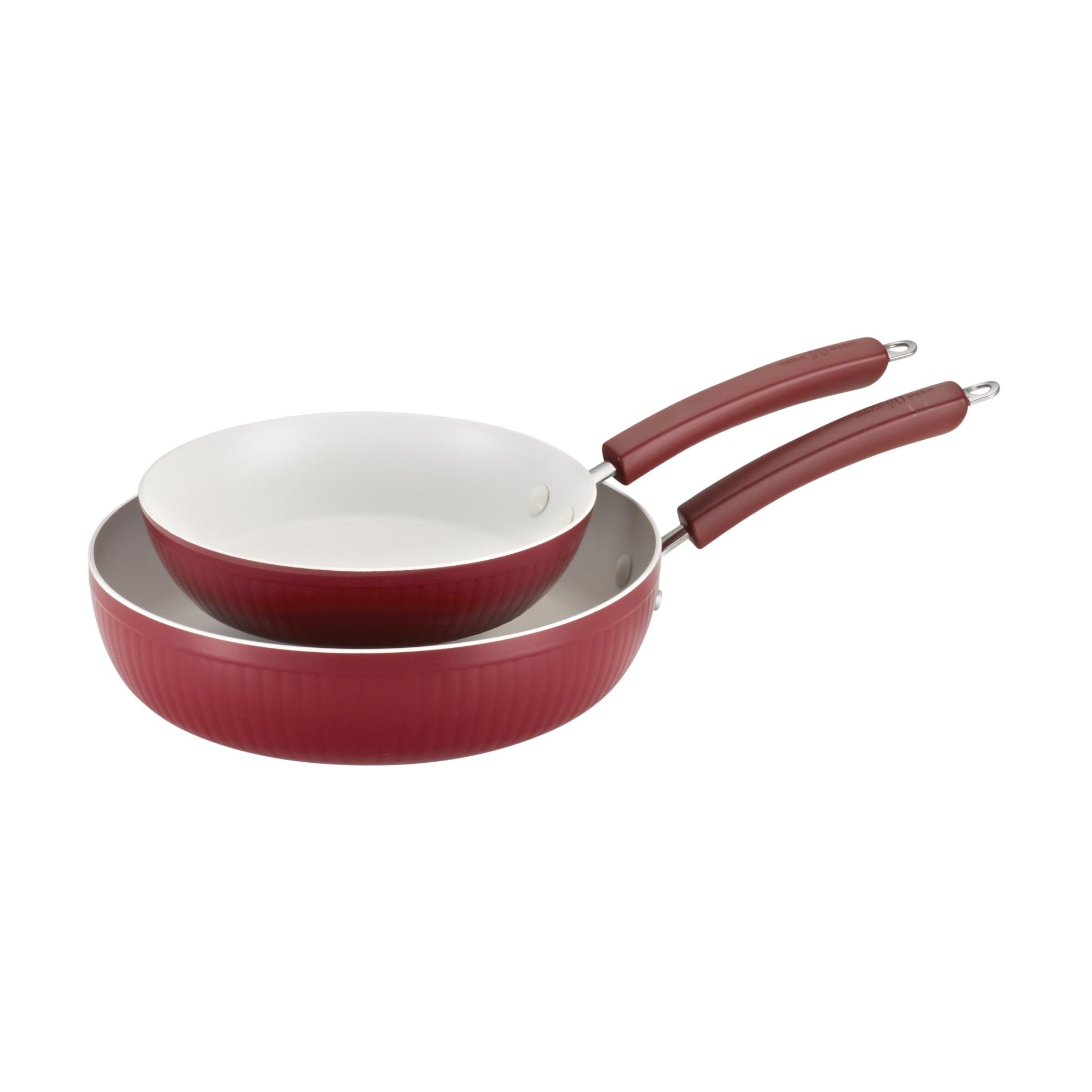 Paula Deen Savannah Twin Pack: 9-Inch and 11.25-Inch Open Skillets  Red