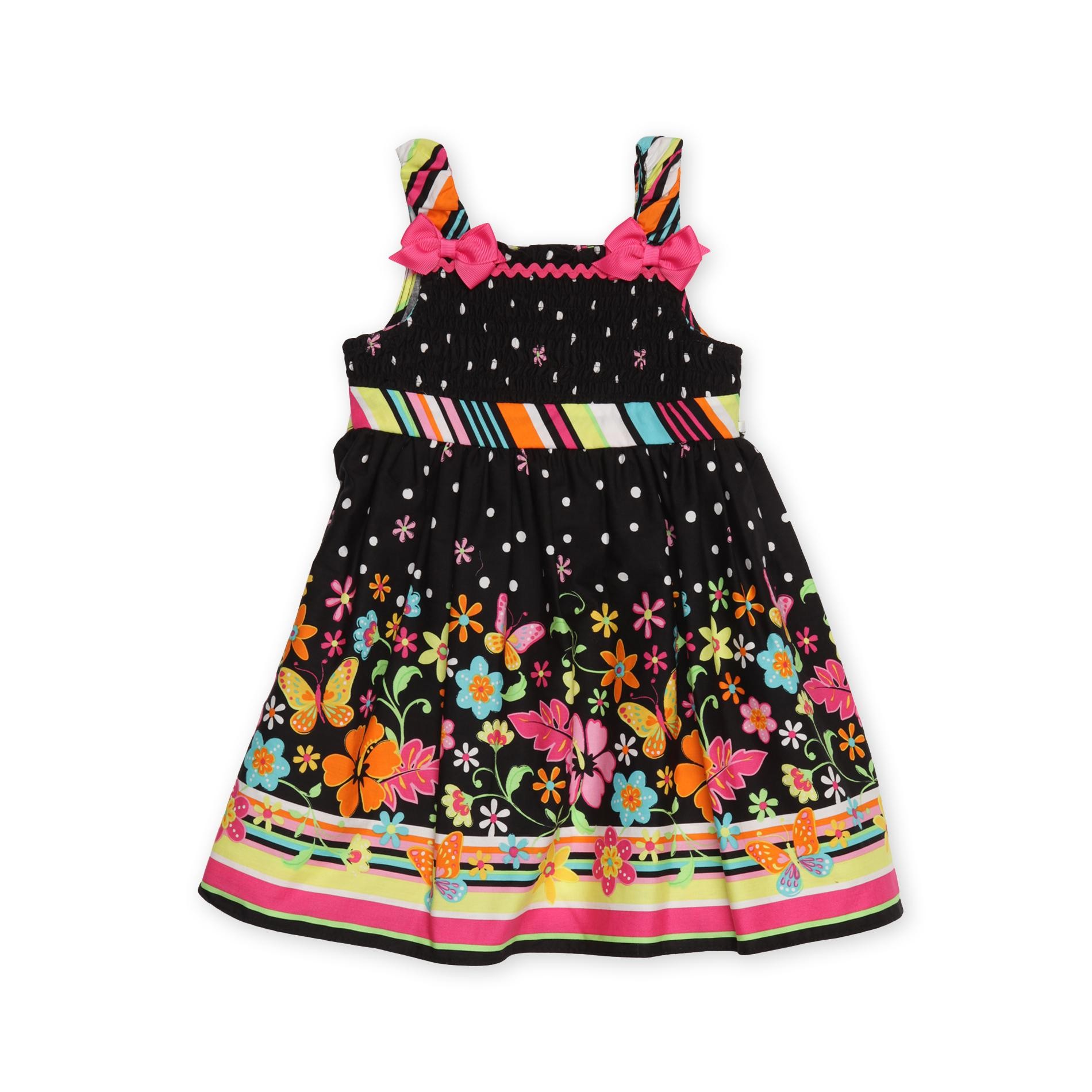 Youngland 4T BORDER BUTTERFLY MULTI COLOR SUNDRESS BLACK MULTI at Sears.com