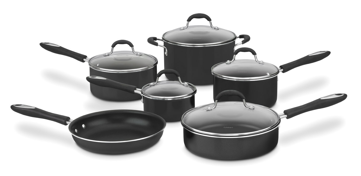 Cuisinart Advantage Non-Stick Aluminum 11-Piece Cookware Set  Black