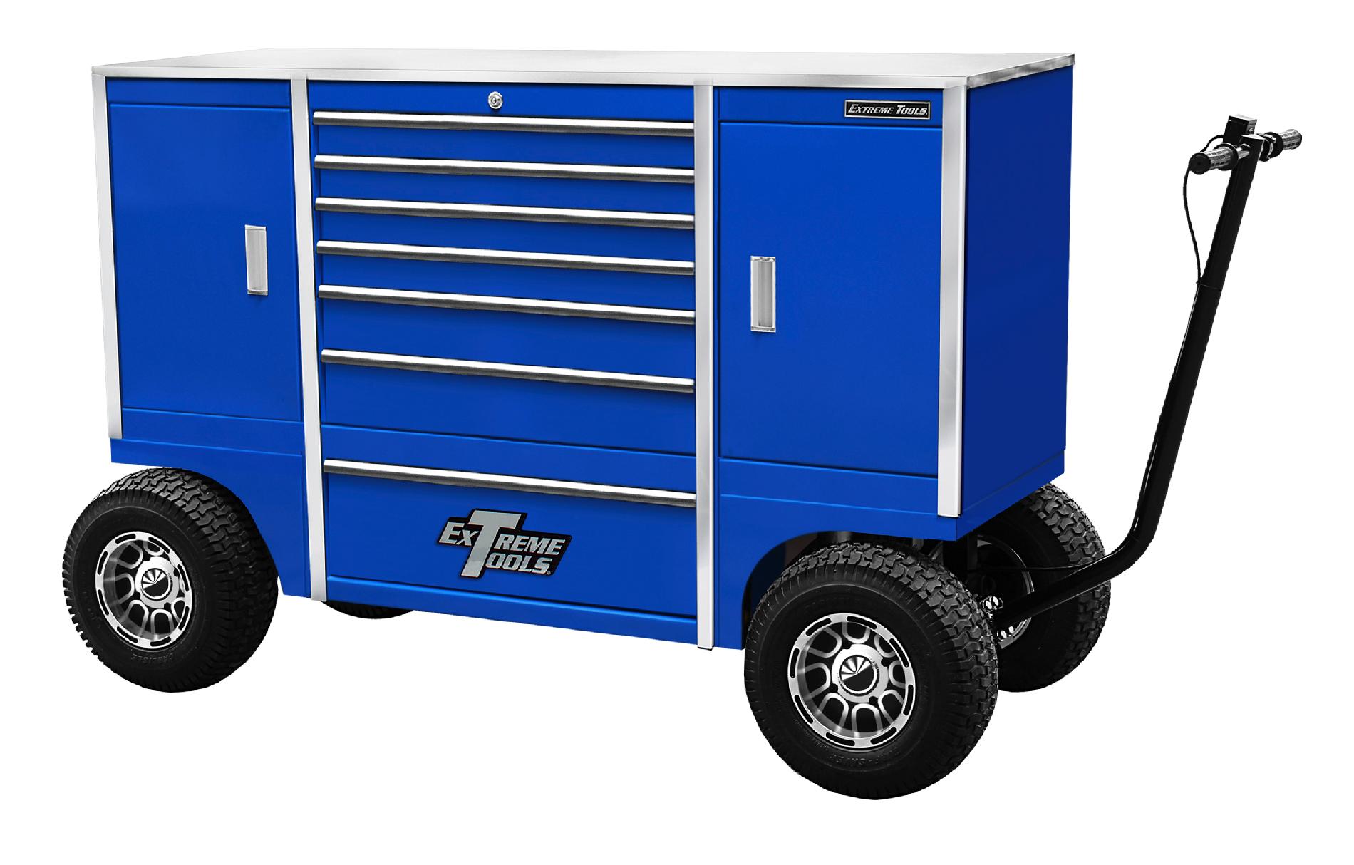 Extreme Tools 70 7 Drawer and 2 Side Compartment Pit Box in Blue