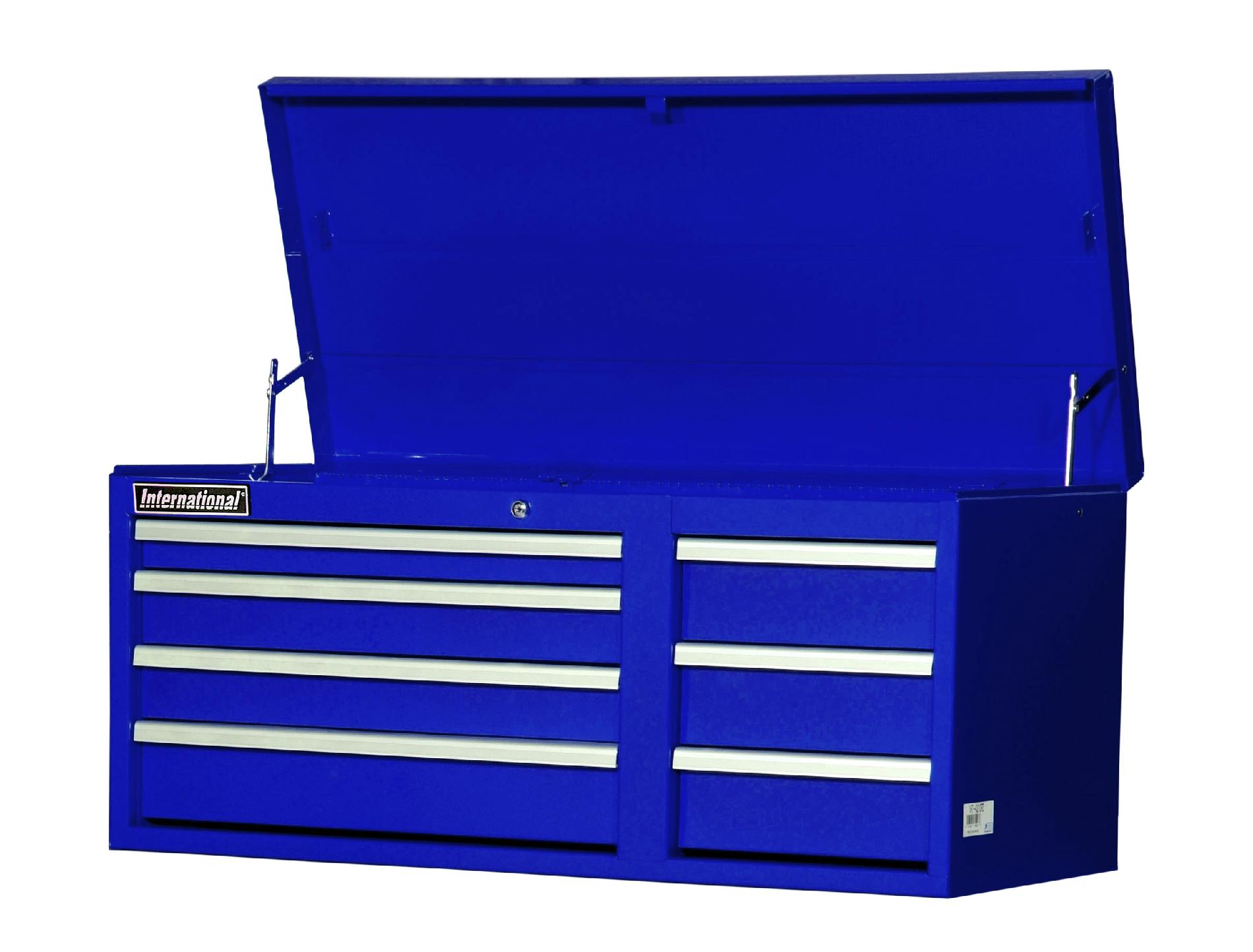 International 42 7-Drawer Ball Bearing Slides Top Chest Blue