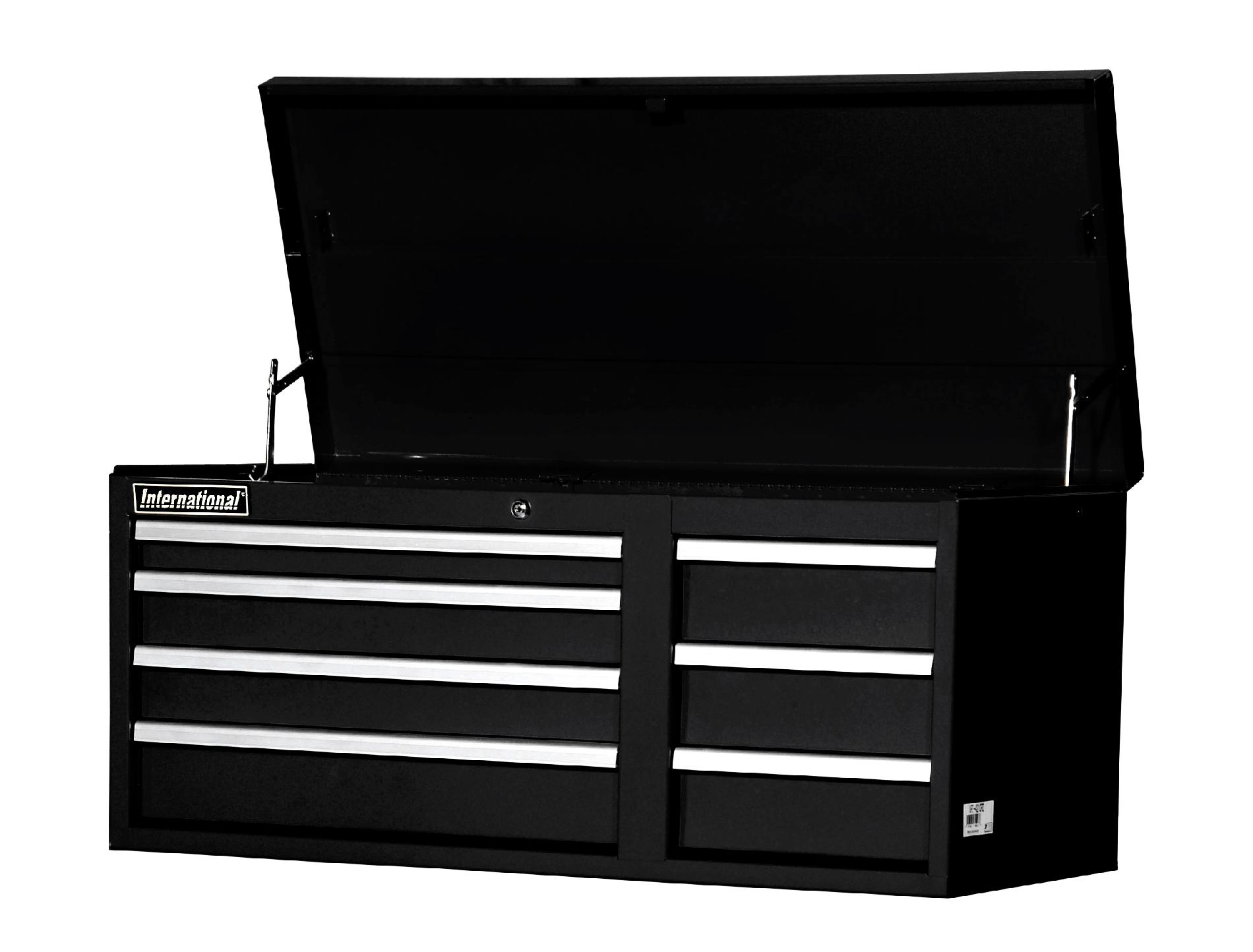 International 42 7-Drawer Ball Bearing Slides Top Chest Black