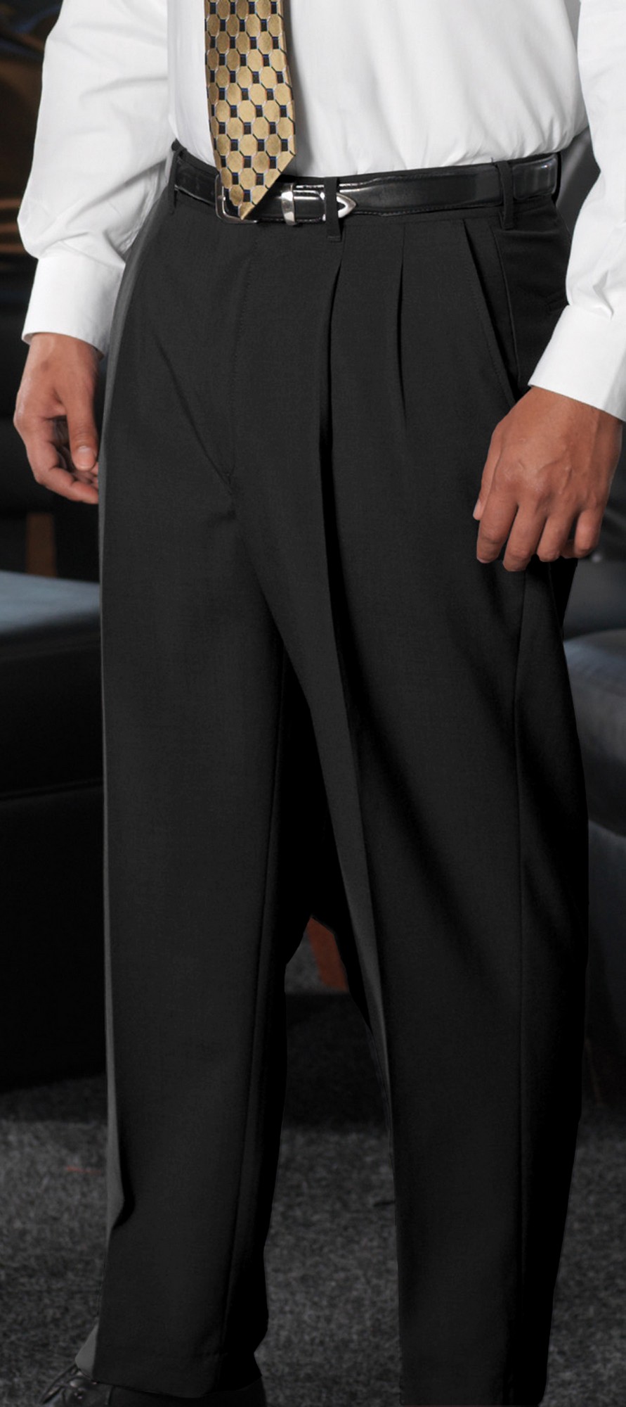 Edwards Men's Wool Blend Pleated Dress Pant at mygofer.com