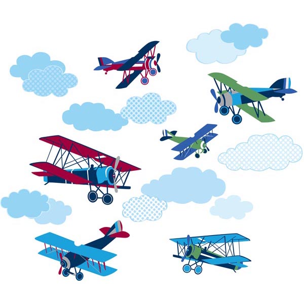 Mighty Vintage Planes Wall Art Kit