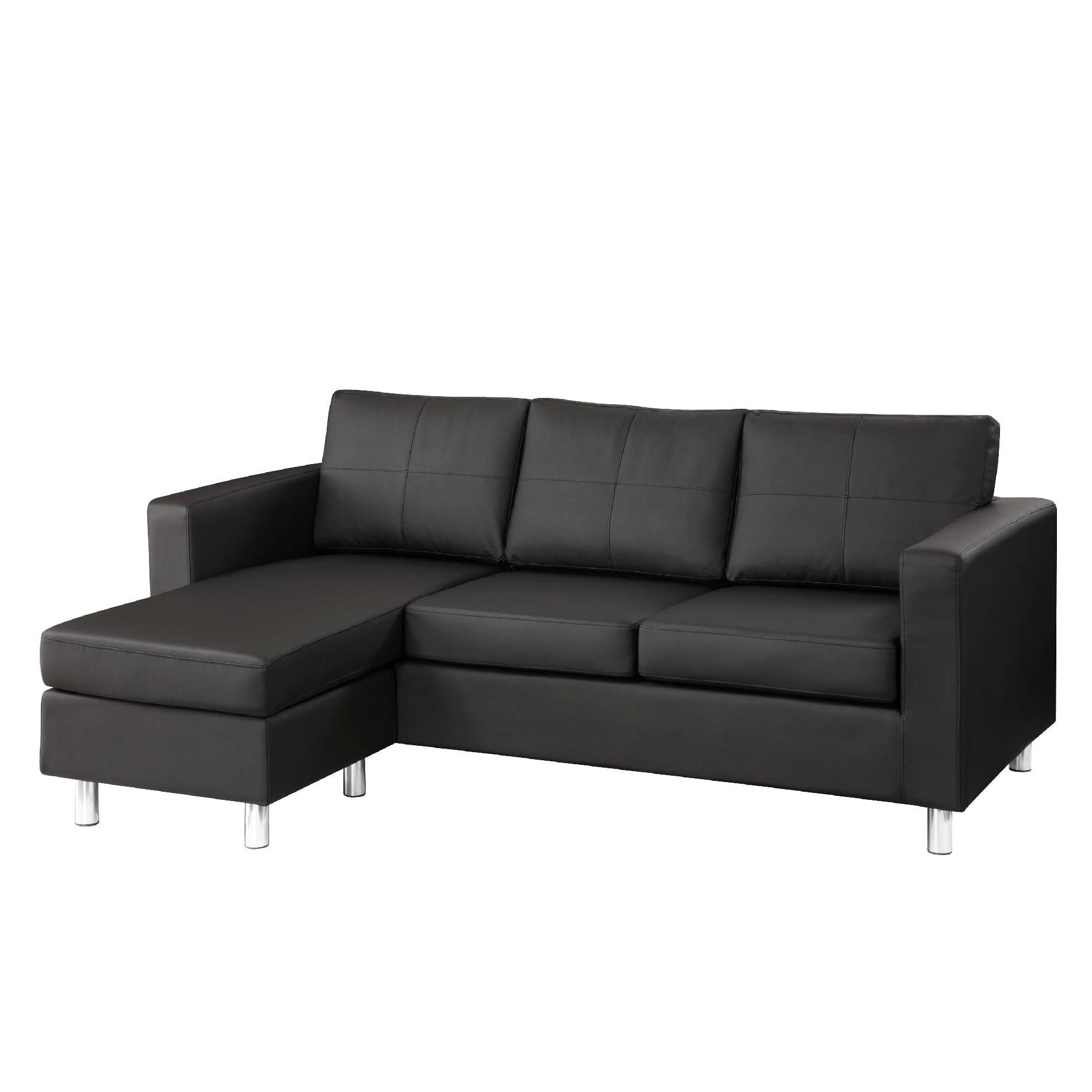 Dorel Asia Small Spaces Sectional Sofa - Black Faux Leather at Kmart.com