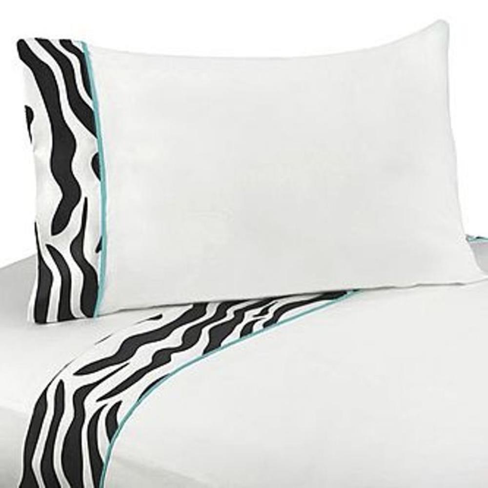 Sweet Jojo Designs Zebra Turquoise Collection Sheet Set