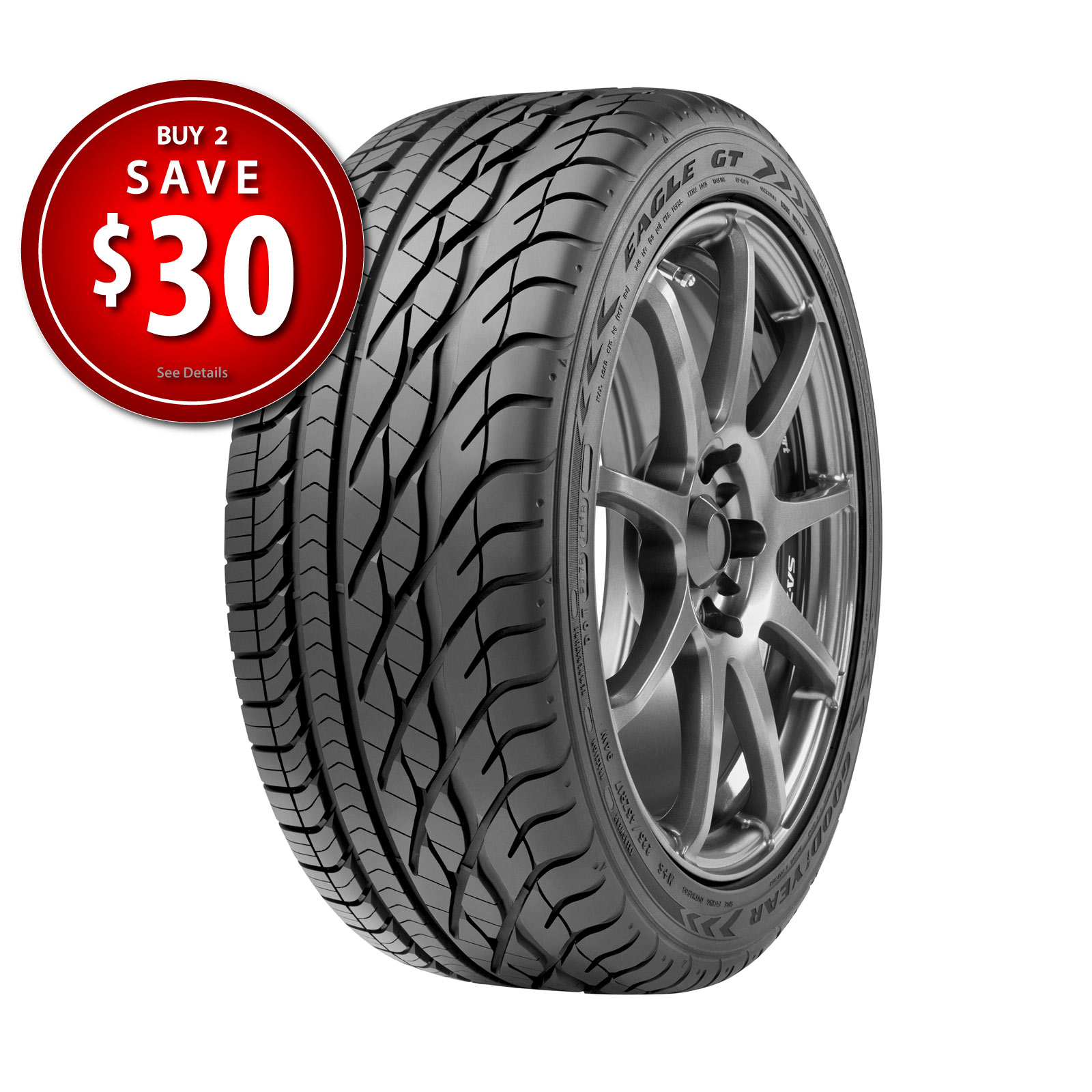  Goodyear Eagle GT - 225/60R18 100V BW - All Season Tire 