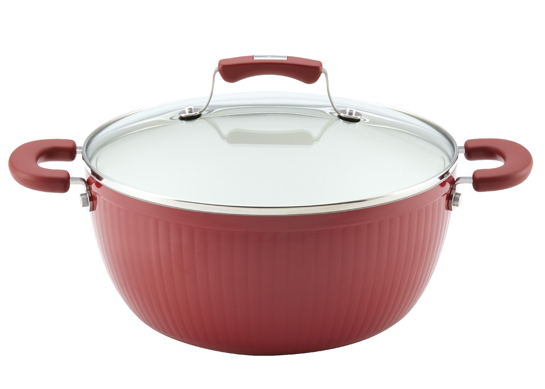 Paula Deen Savannah Collection Aluminum Nonstick 5.5-Quart Covered Casserole  Red