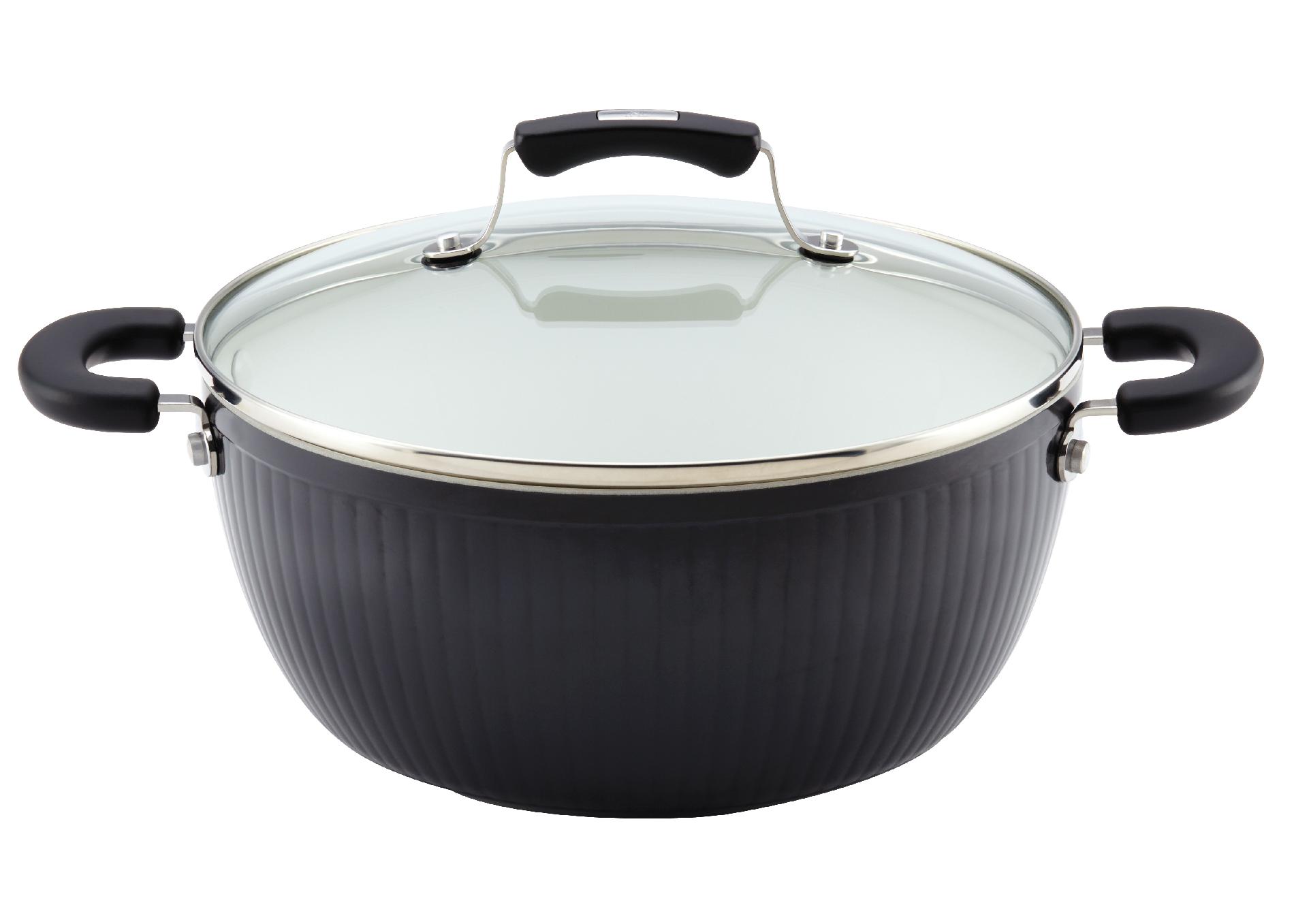 Paula Deen Savannah Collection Aluminum Nonstick 5.5-Quart Covered Casserole  Black