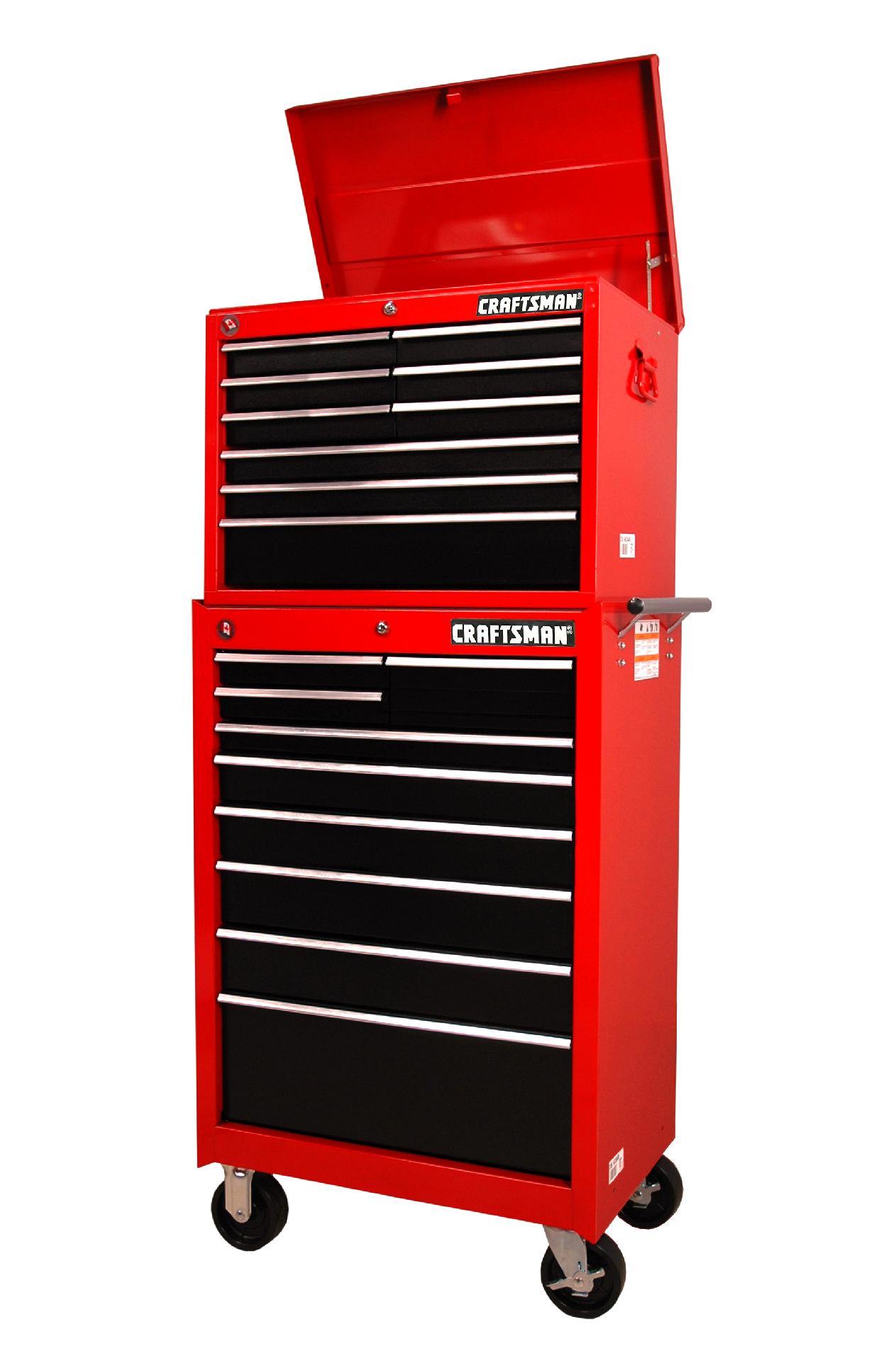 Craftsman 27-Inch 18-Drawer Tool Storage Combo - Red/Black
