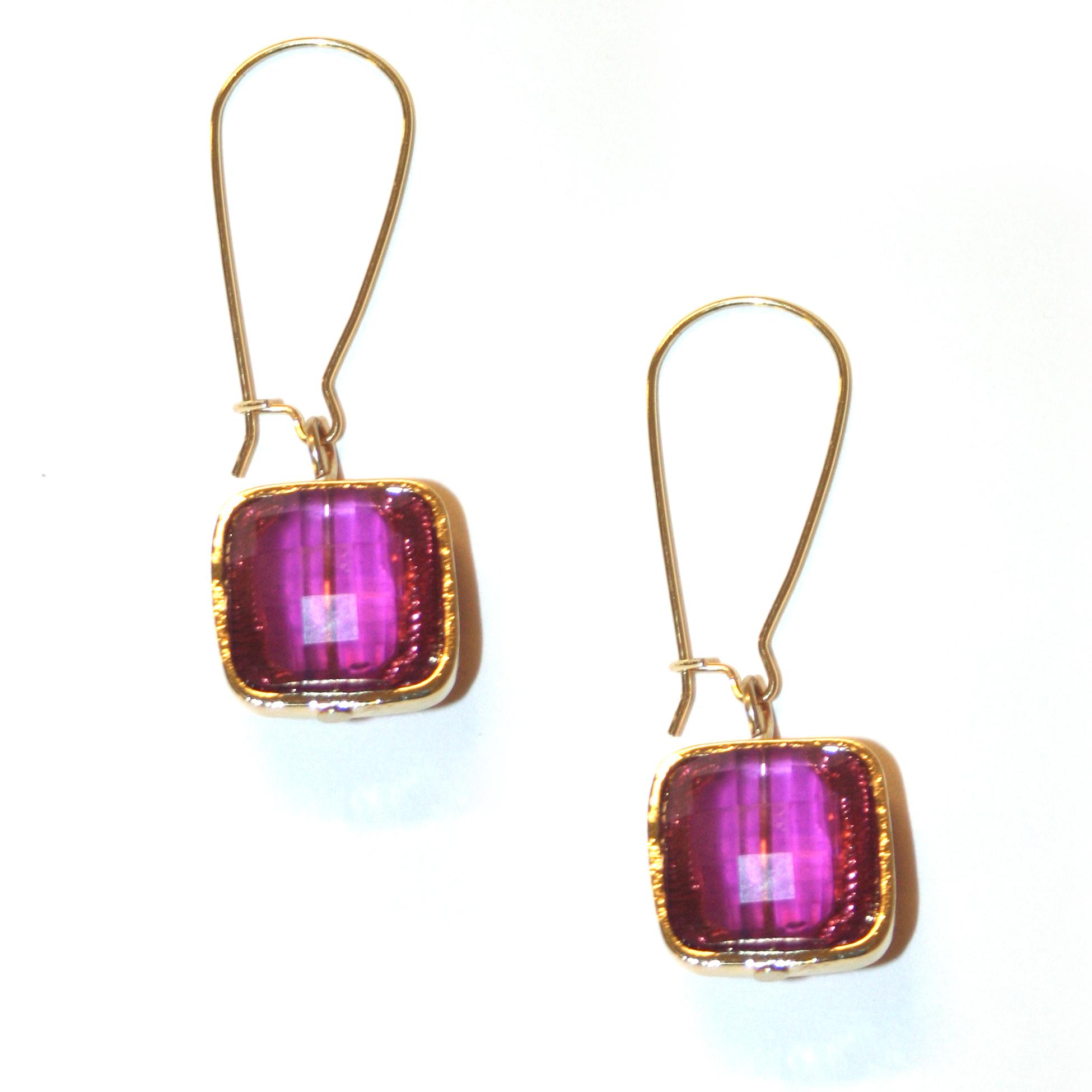 Pink rhinestone hoop earrings clearance
