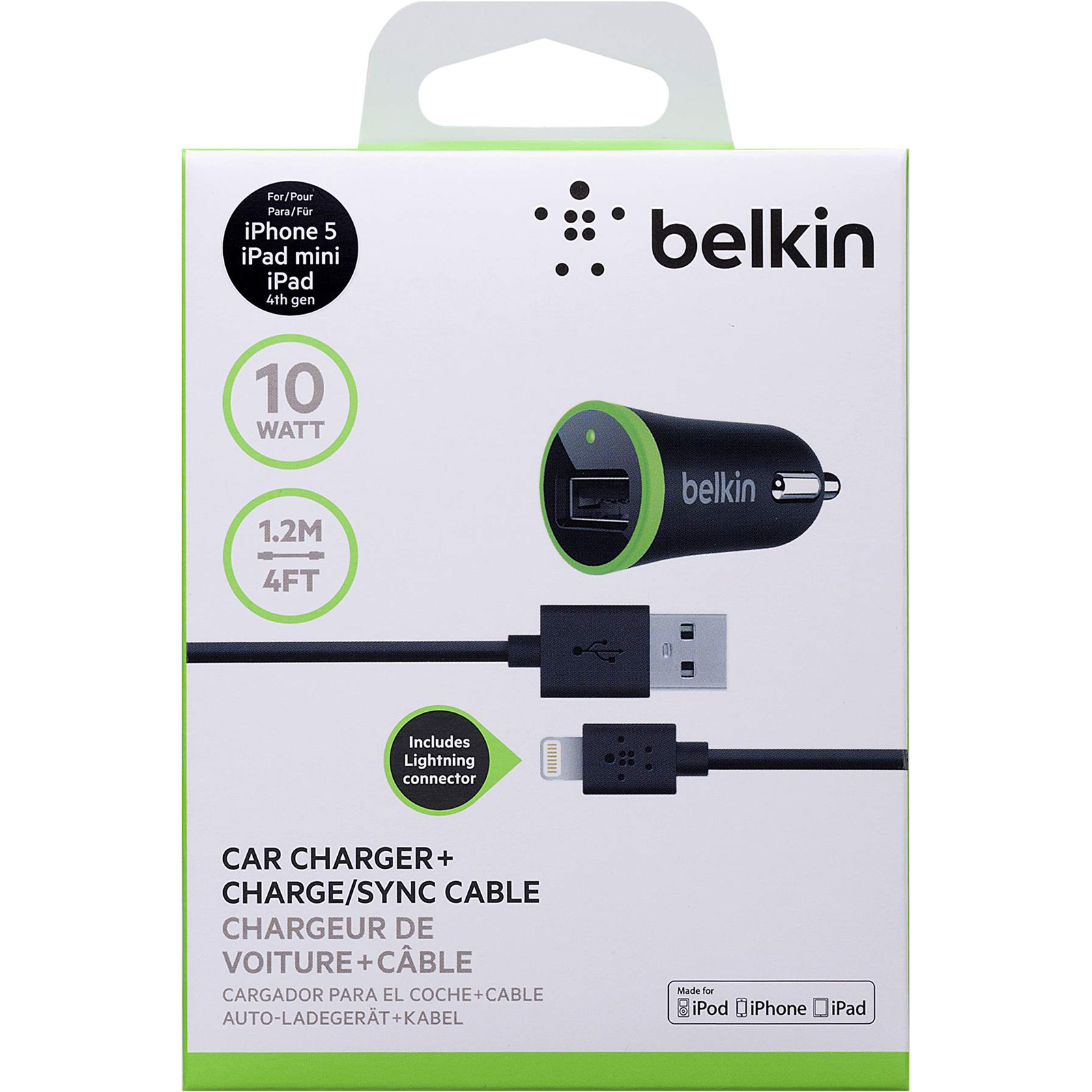 Belkin Car Charger w/ Lightning to USB Adapter