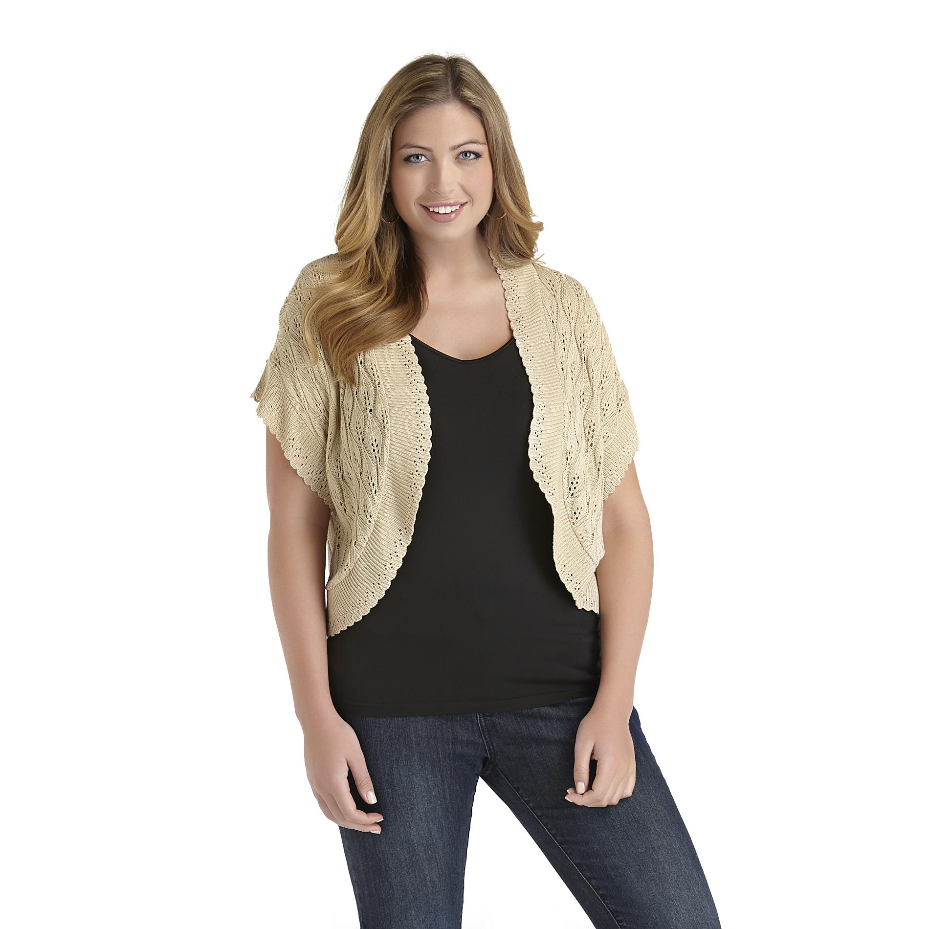 Women's Plus Cropped Knit Shrug