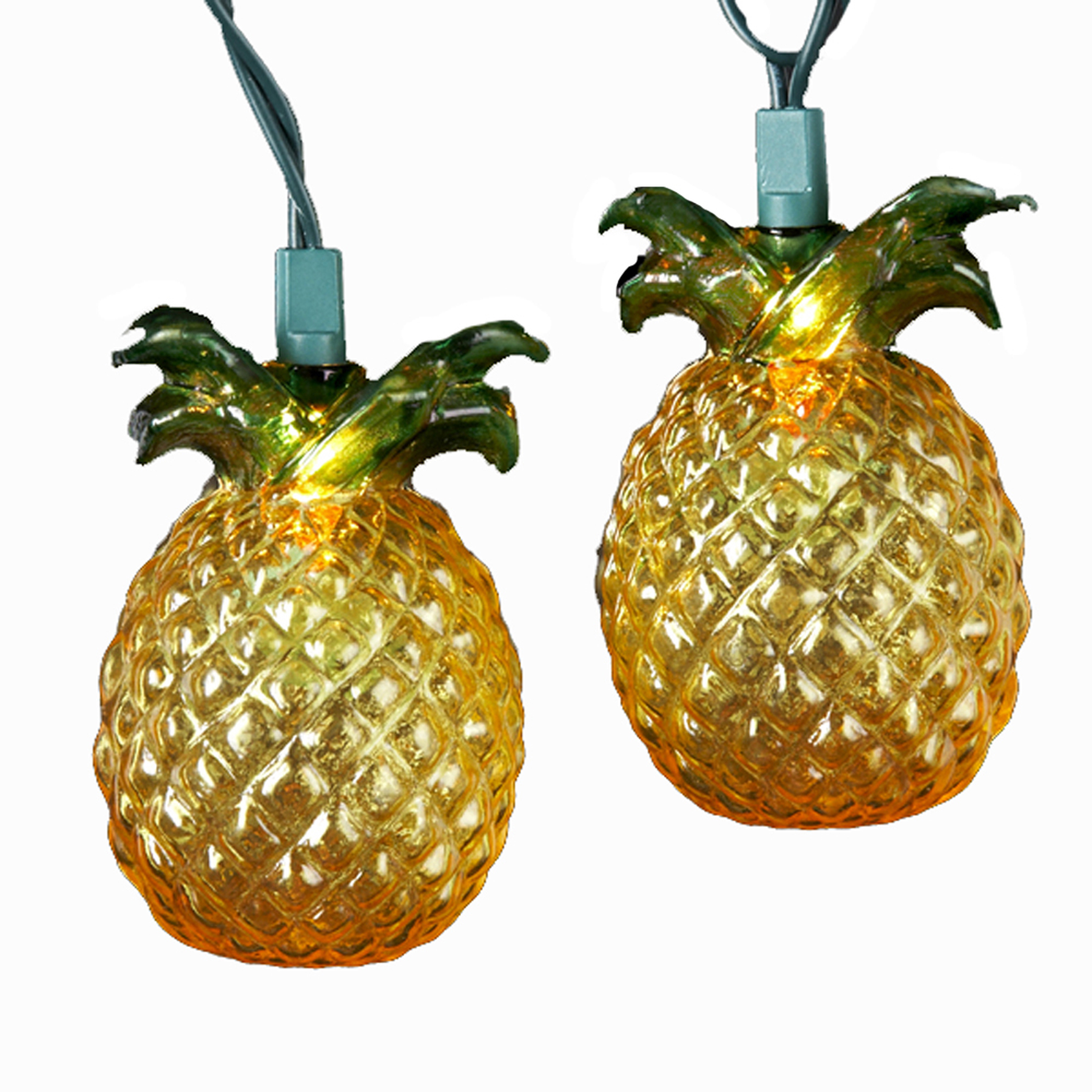 10-Light Glass-Look Pineapple Light Set
