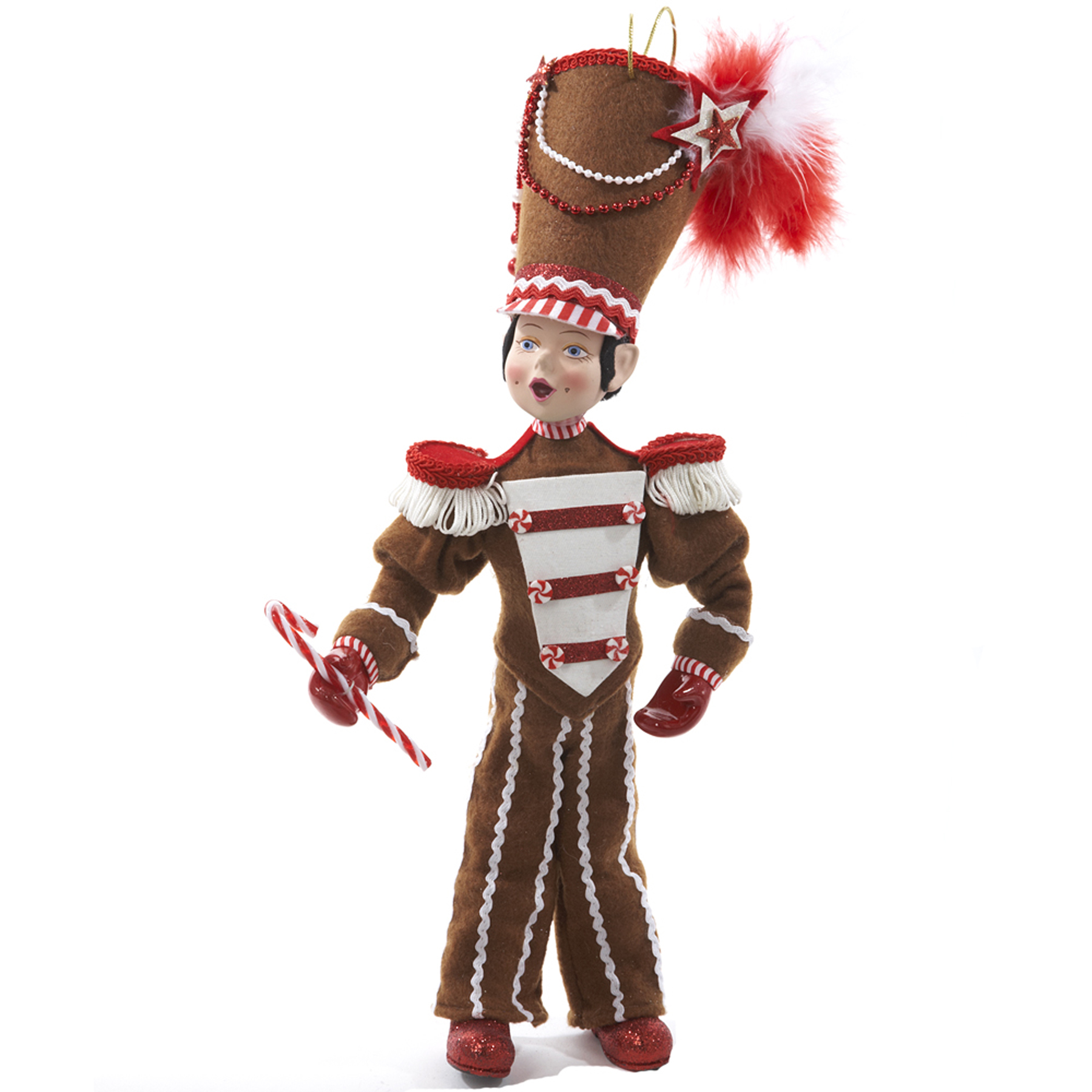 15.5" Gingerbread Soldier Pixie Ornament