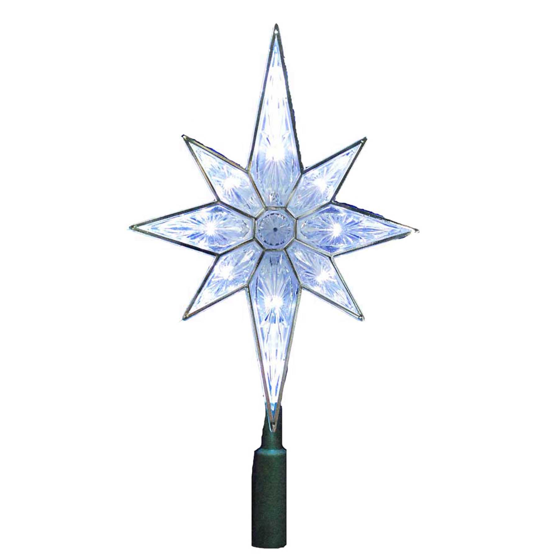 10-Light 10.5" Clear LED 8-Point Star Treetop