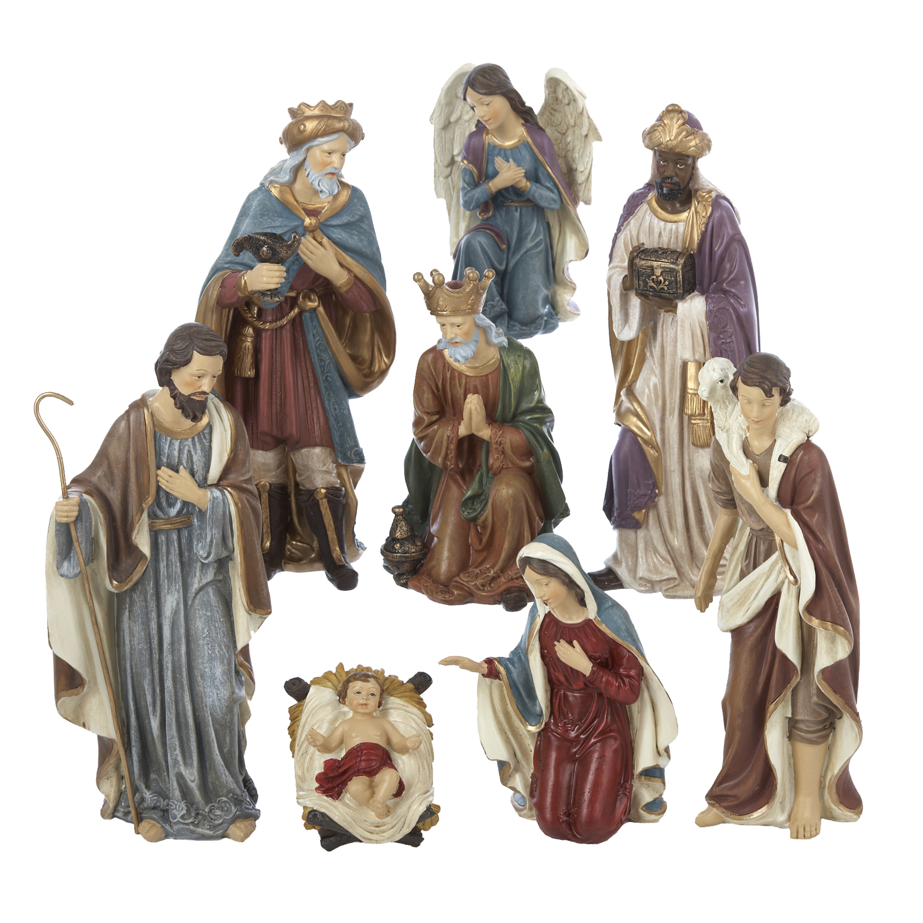 9" Resin Nativity Set of 8 Pieces