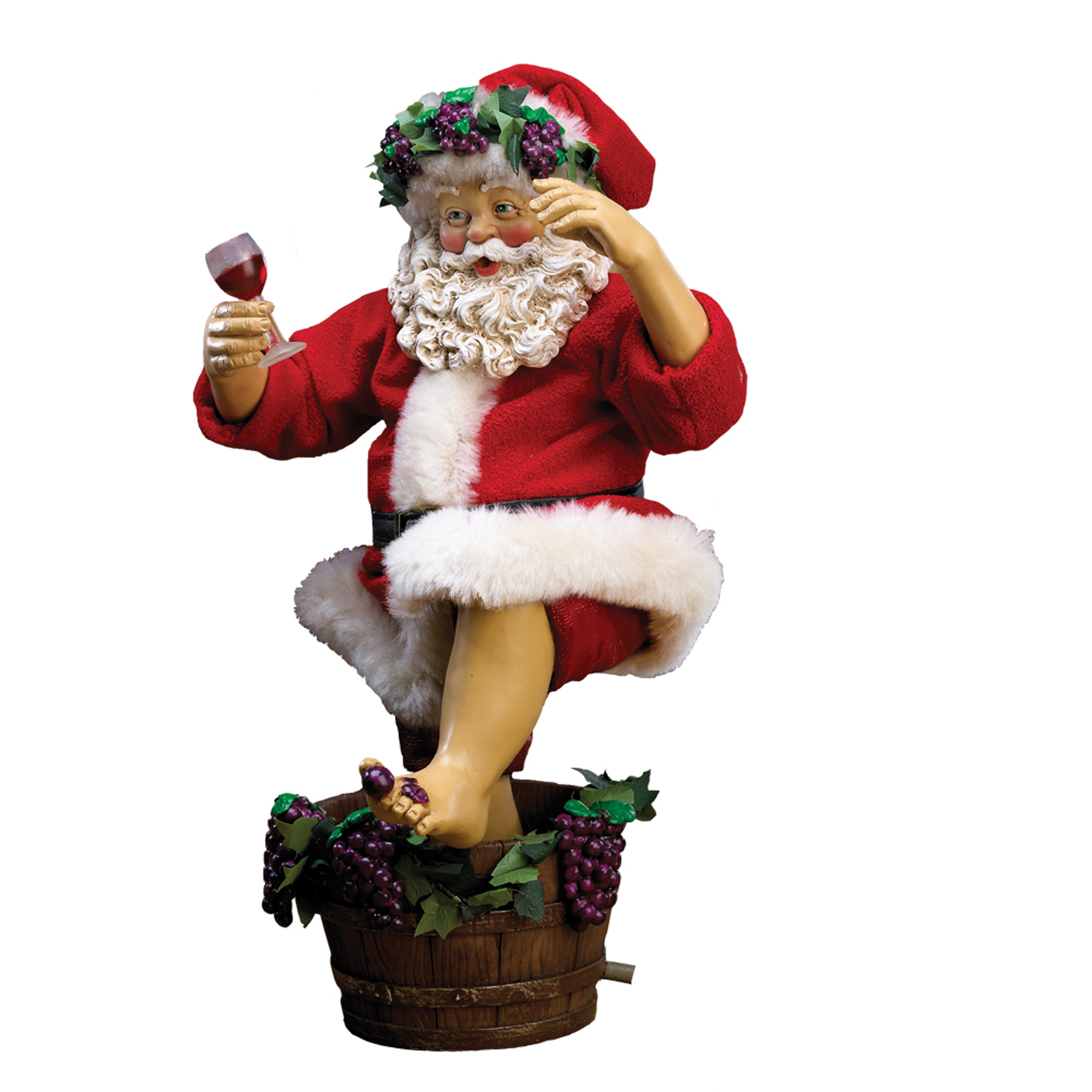 10" Fabriche' Grape-Stomping Wine Santa