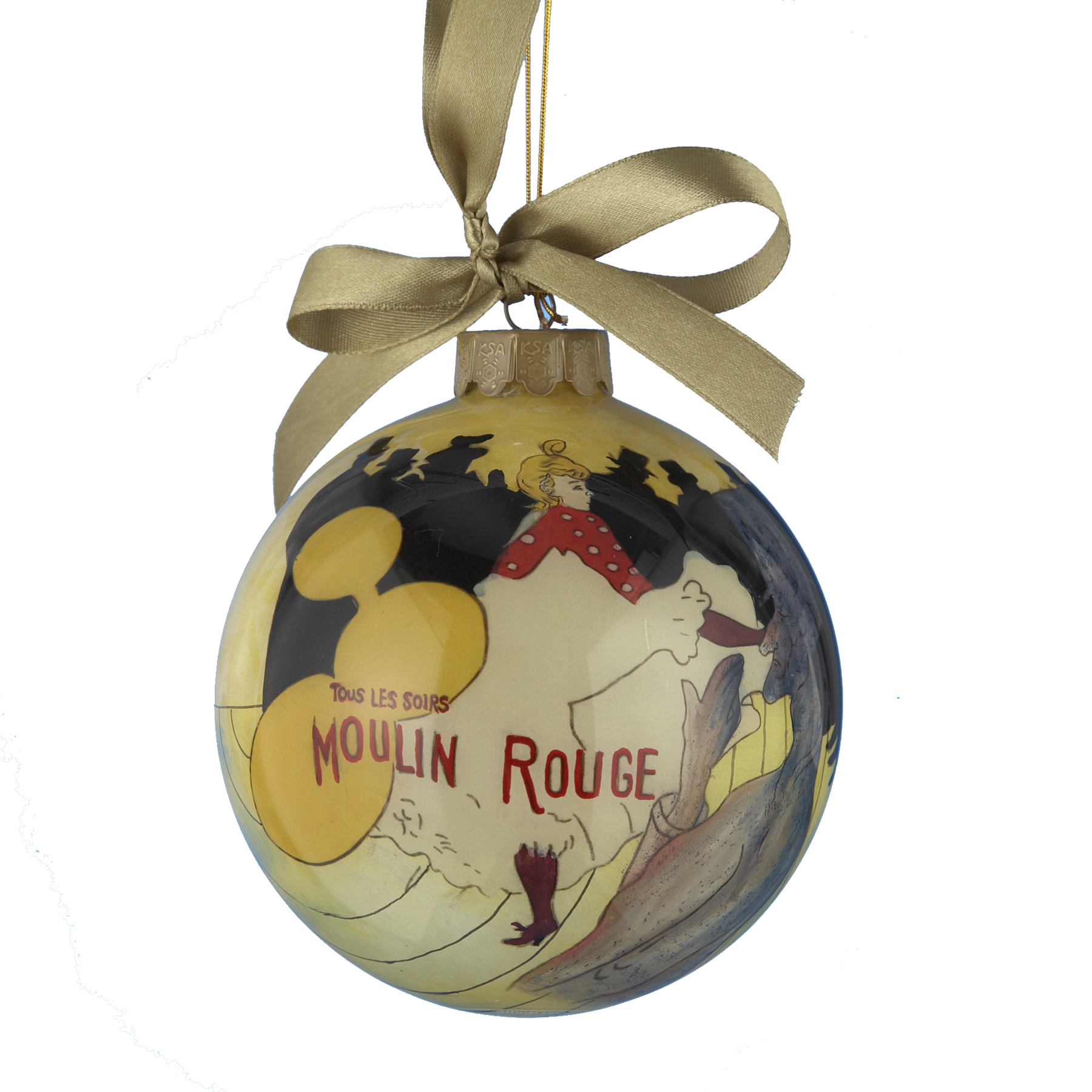 100mm Inside Painted Toulouse-Lautrec Ball Ornament