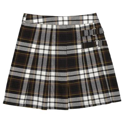 Girls Brown Plaid Two Tab Scooter